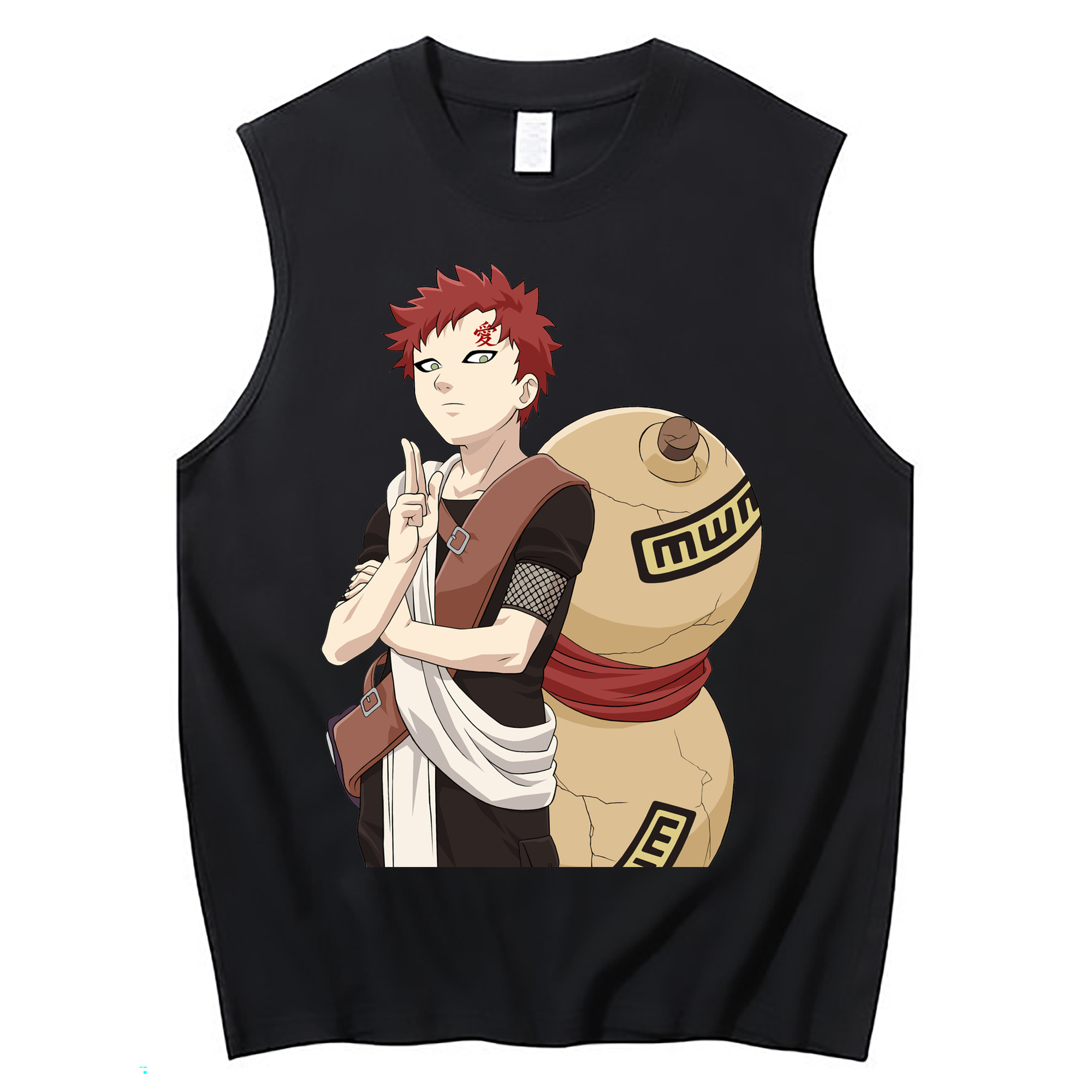 （画像用） NARUTO -ナルト- ガアラ Gaara コットン100％タンクトップ（フロントプリント）