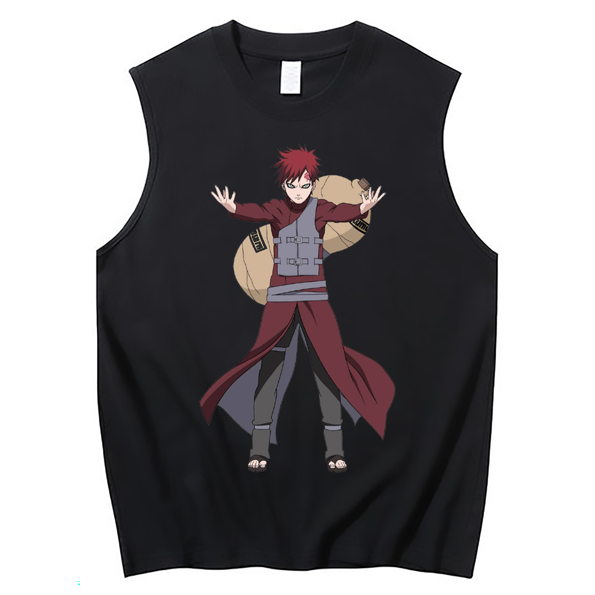 （画像用） NARUTO -ナルト- ガアラ Gaara コットン100％タンクトップ（フロントプリント）