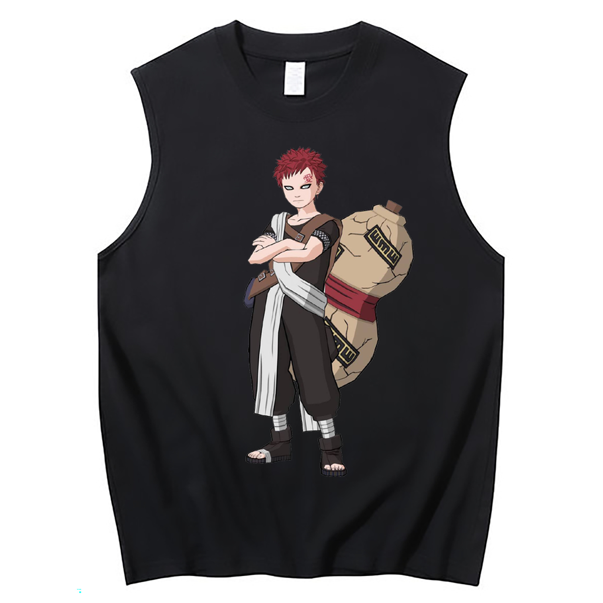 （画像用） NARUTO -ナルト- ガアラ Gaara コットン100％タンクトップ（フロントプリント）