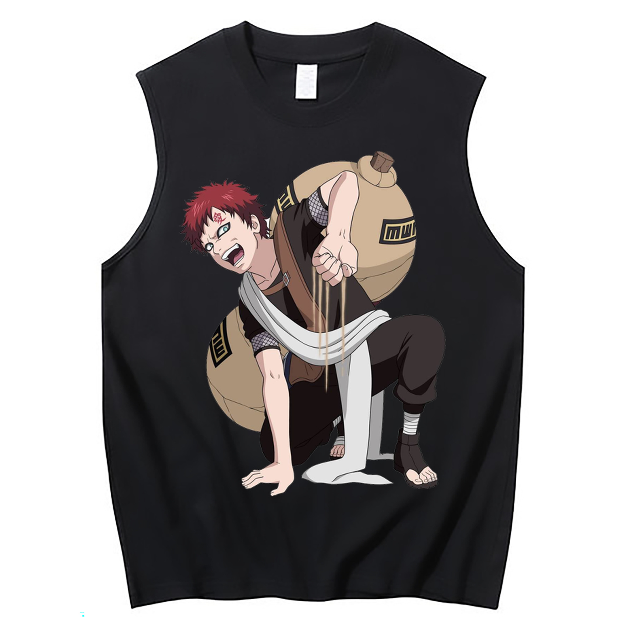 （画像用） NARUTO -ナルト- ガアラ Gaara コットン100％タンクトップ（フロントプリント）