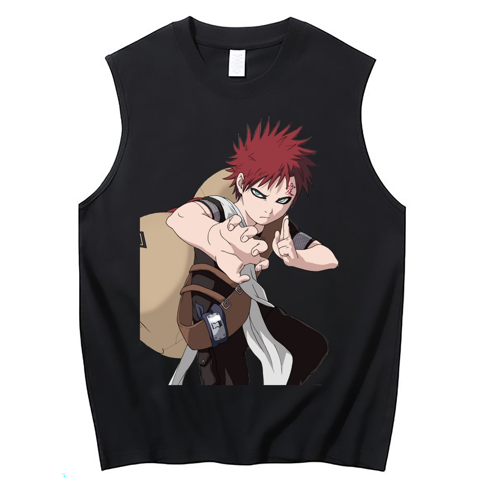 （画像用） NARUTO -ナルト- ガアラ Gaara コットン100％タンクトップ（フロントプリント）