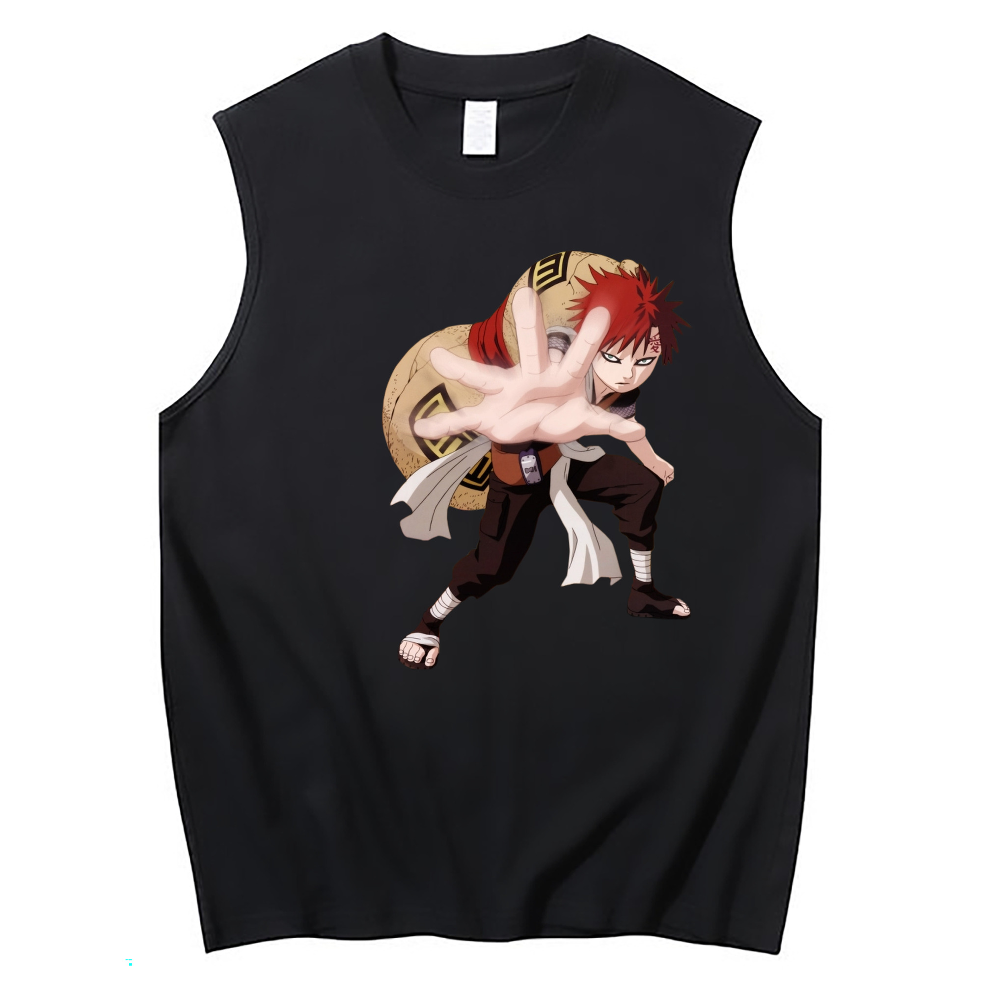 （画像用） NARUTO -ナルト- ガアラ Gaara コットン100％タンクトップ（フロントプリント）
