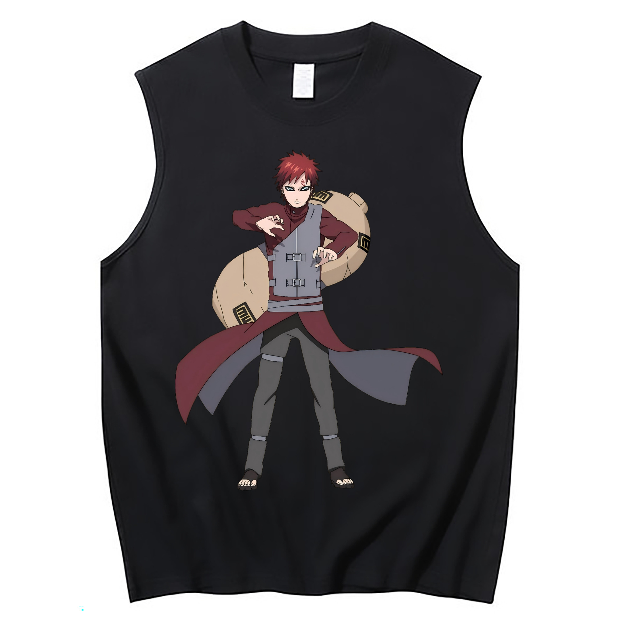 （画像用） NARUTO -ナルト- ガアラ Gaara コットン100％タンクトップ（フロントプリント）