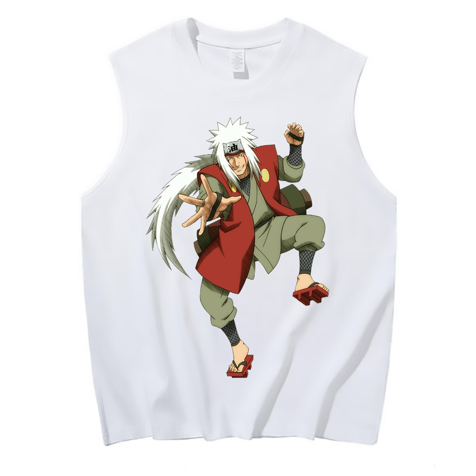 （画像用） NARUTO -ナルト- 自来也（じらいや） Jiraiya コットン100％タンクトップ（フロントプリント）