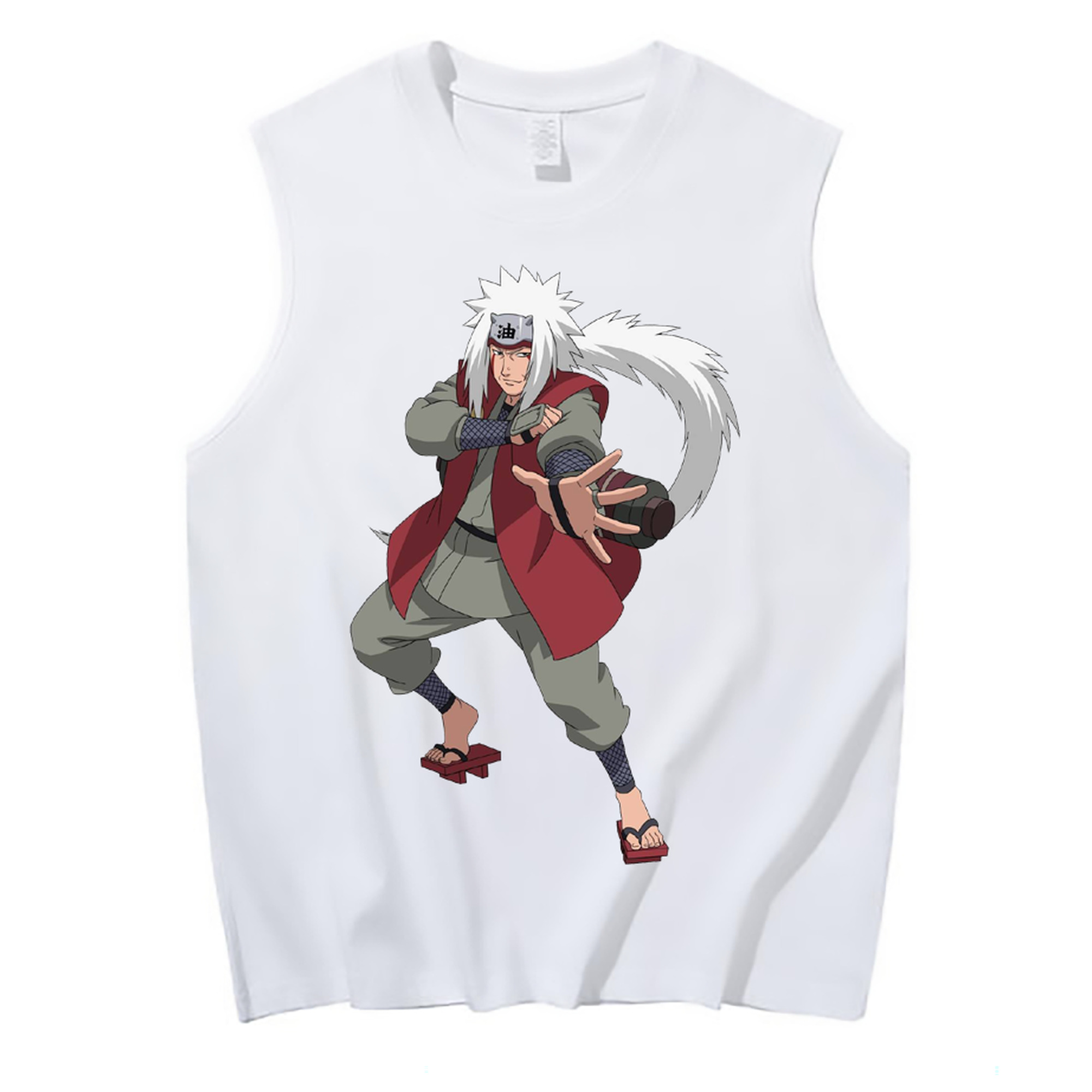 （画像用） NARUTO -ナルト- 自来也（じらいや） Jiraiya コットン100％タンクトップ（フロントプリント）