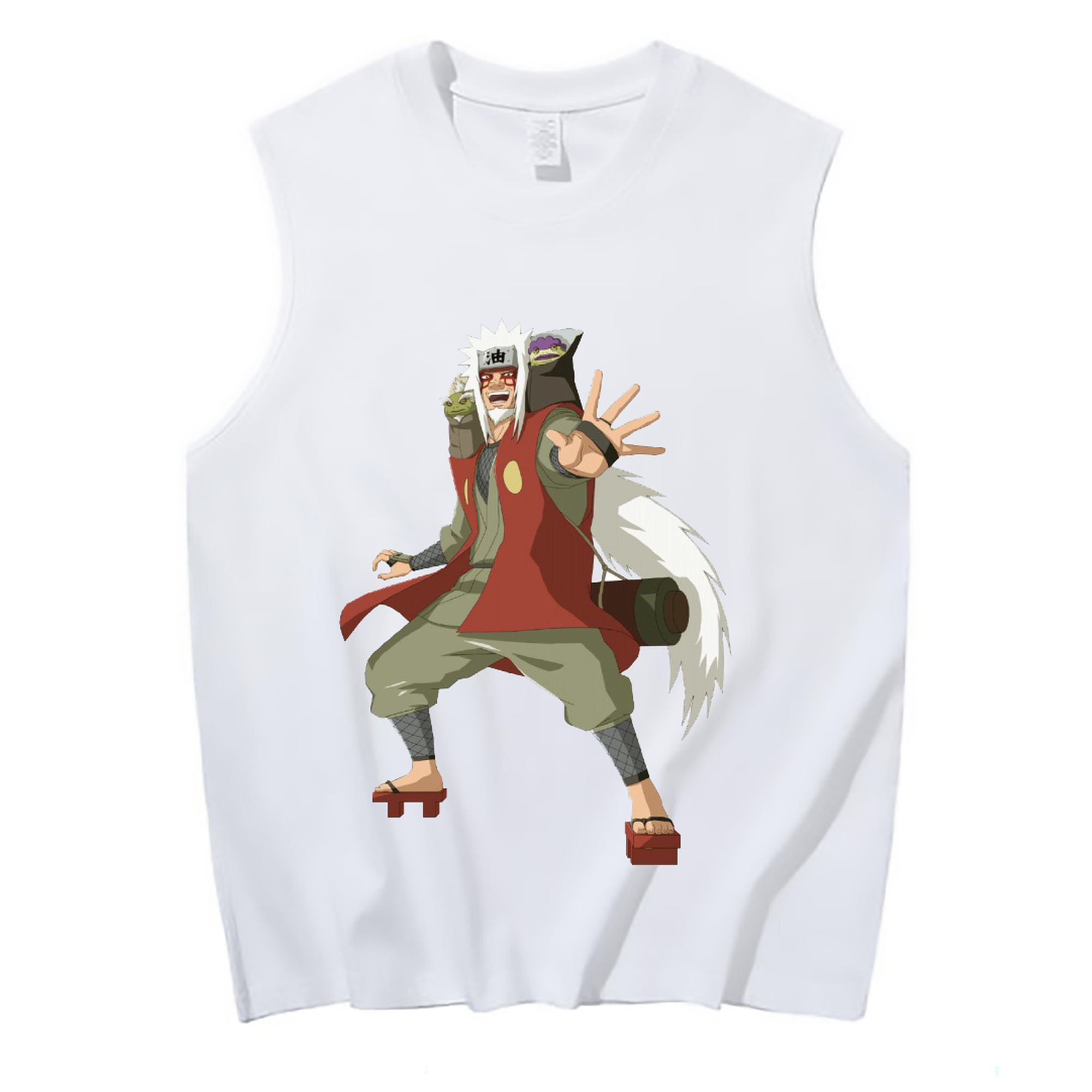 （画像用） NARUTO -ナルト- 自来也（じらいや） Jiraiya コットン100％タンクトップ（フロントプリント）