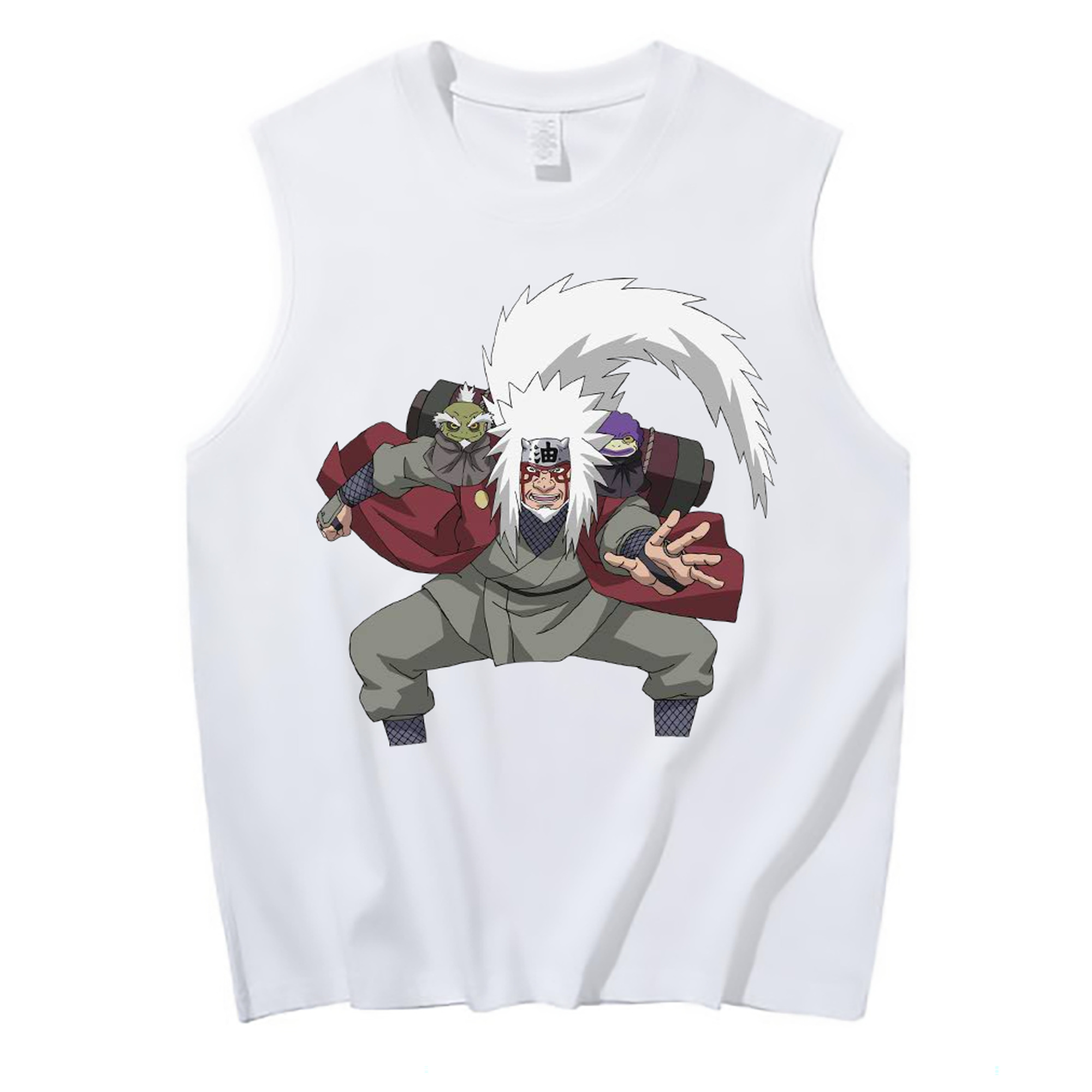 （画像用） NARUTO -ナルト- 自来也（じらいや） Jiraiya コットン100％タンクトップ（フロントプリント）