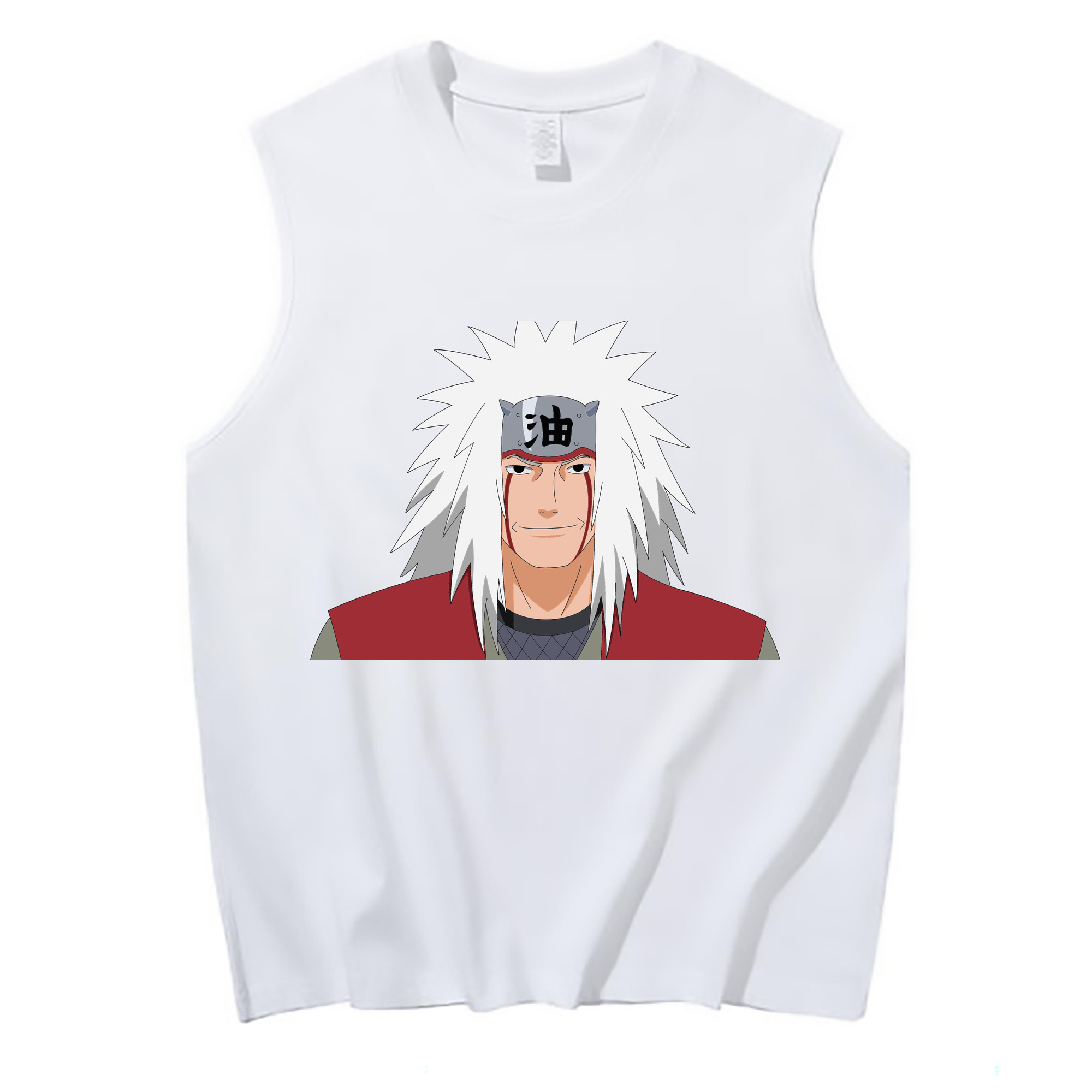 （画像用） NARUTO -ナルト- 自来也（じらいや） Jiraiya コットン100％タンクトップ（フロントプリント）