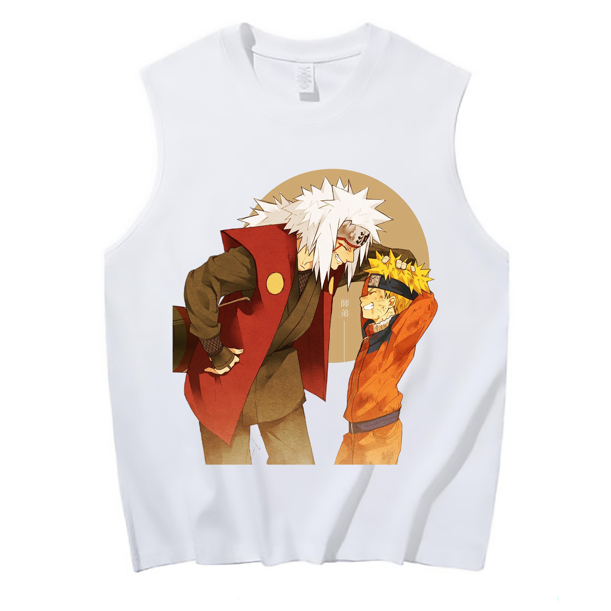 （画像用） NARUTO -ナルト- 自来也（じらいや） Jiraiya コットン100％タンクトップ（フロントプリント）