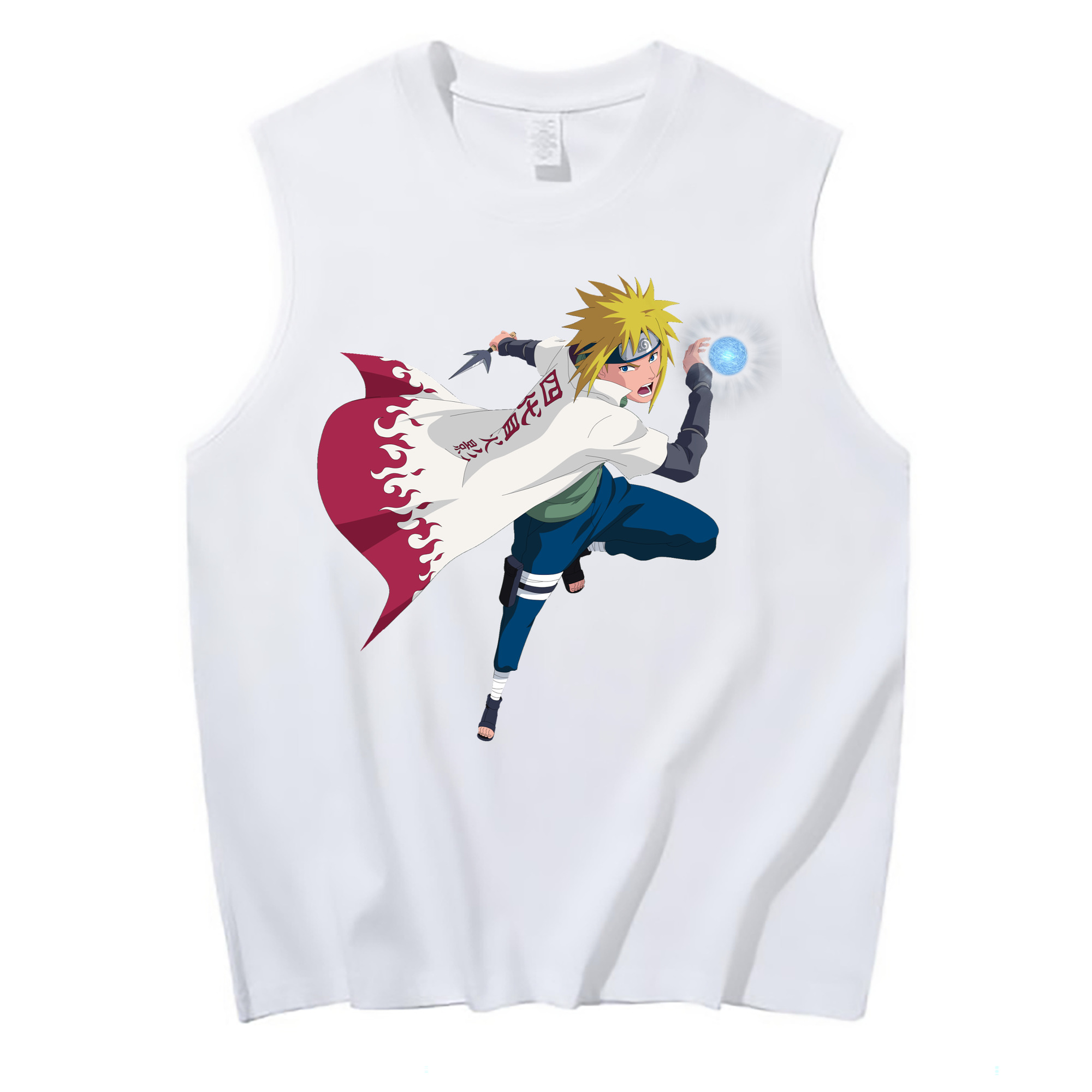 （画像用） NARUTO -ナルト- 波風 ミナト Namikaze Minato コットン100％タンクトップ（フロントプリント）