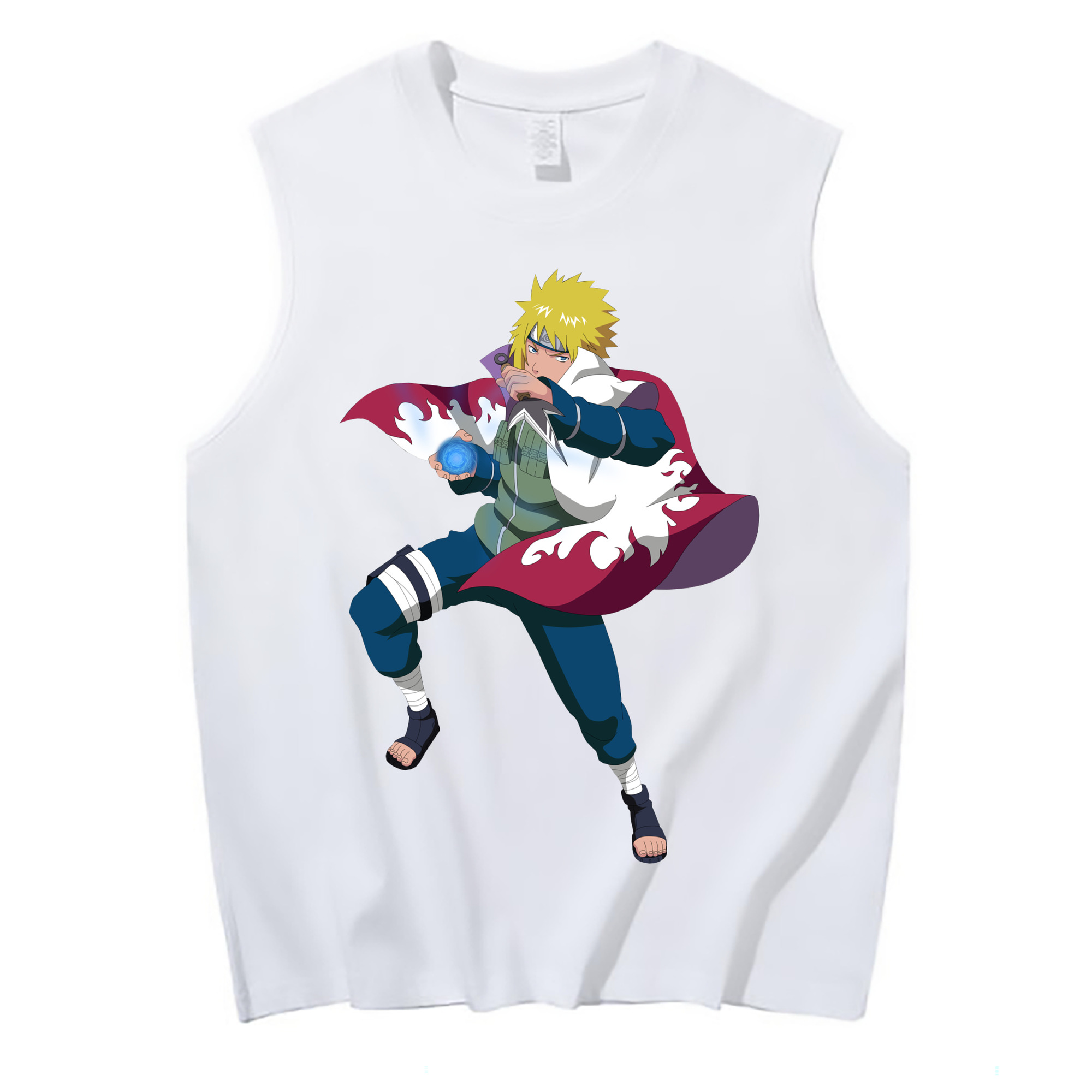 （画像用） NARUTO -ナルト- 波風 ミナト Namikaze Minato コットン100％タンクトップ（フロントプリント）