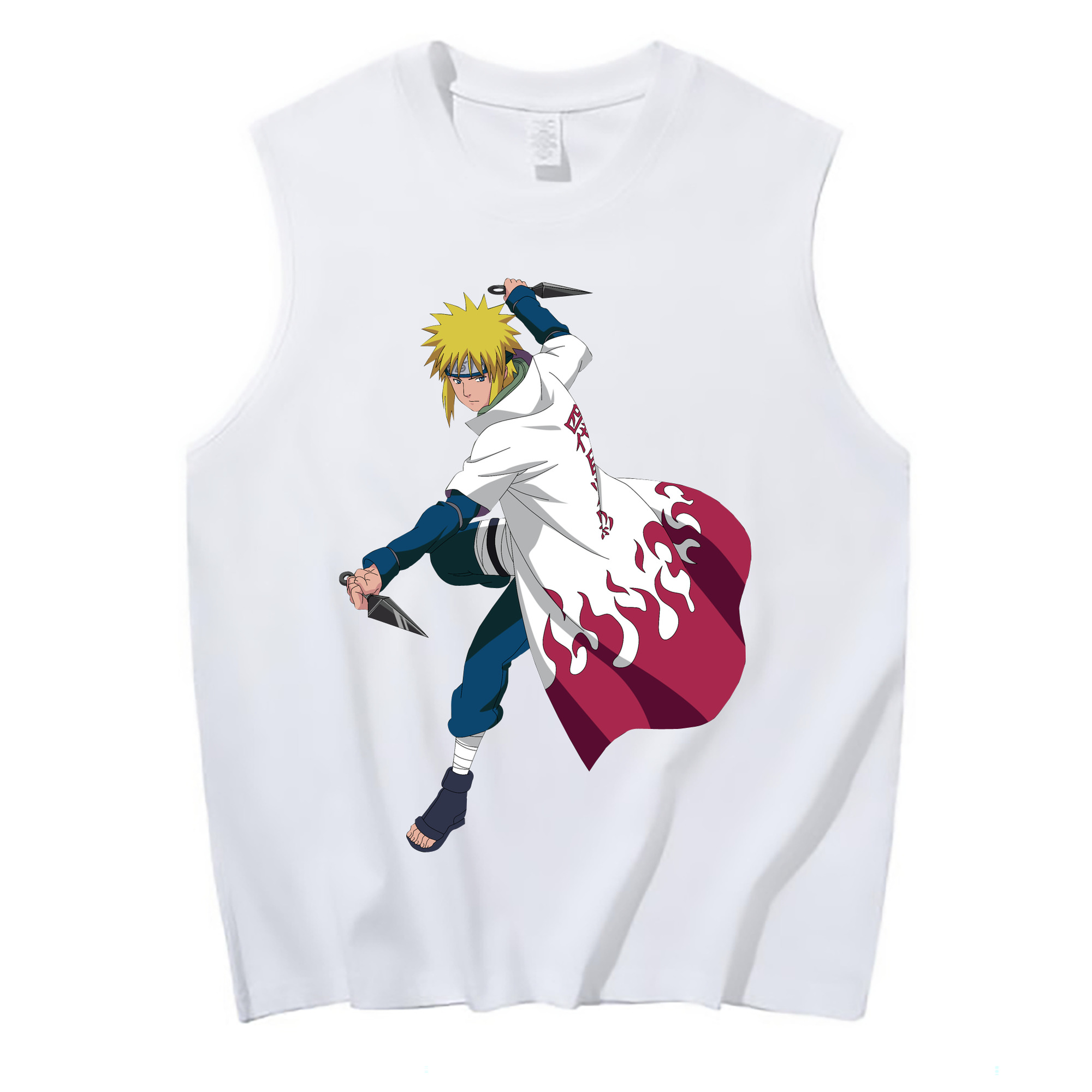 （画像用） NARUTO -ナルト- 波風 ミナト Namikaze Minato コットン100％タンクトップ（フロントプリント）