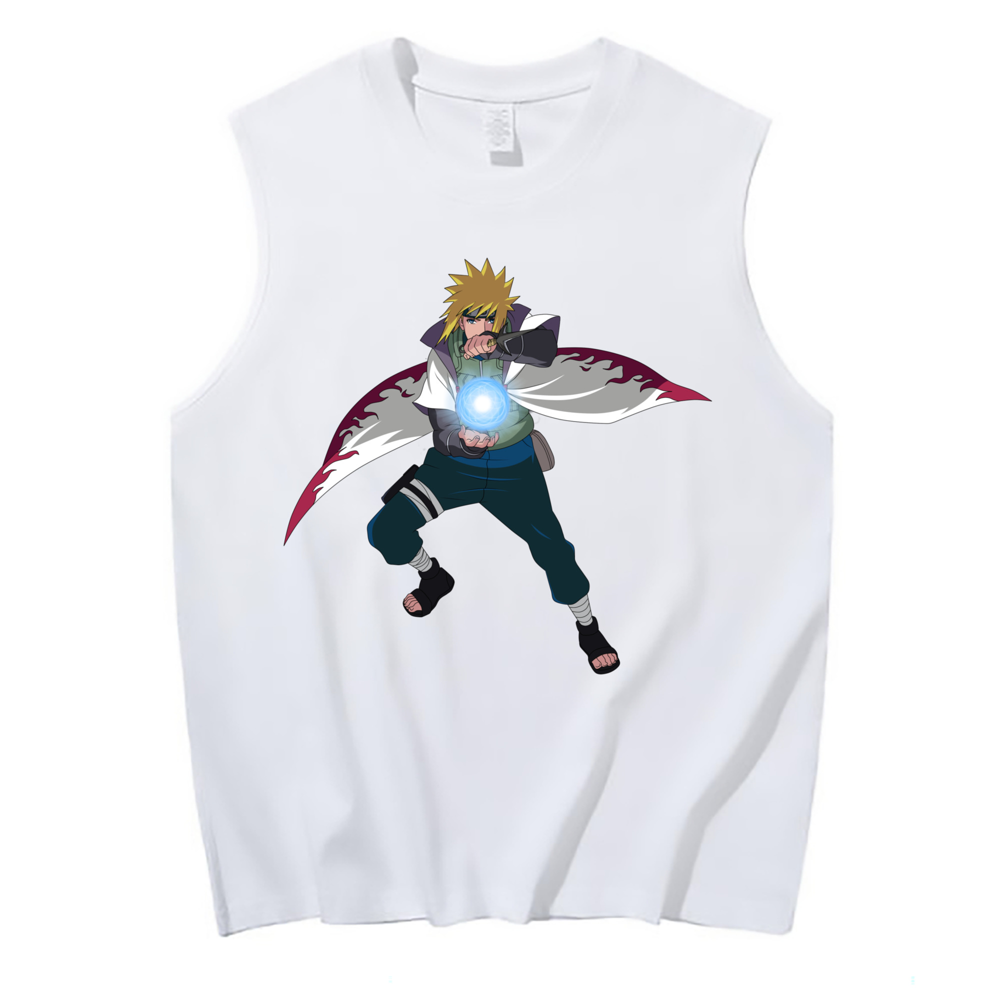 （画像用） NARUTO -ナルト- 波風 ミナト Namikaze Minato コットン100％タンクトップ（フロントプリント）