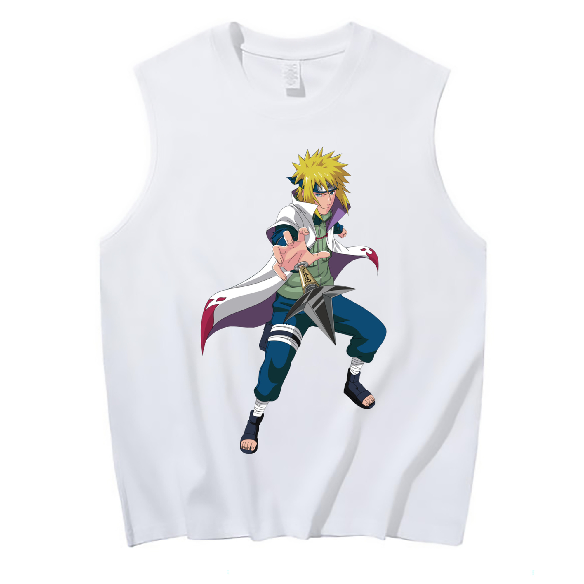 （画像用） NARUTO -ナルト- 波風 ミナト Namikaze Minato コットン100％タンクトップ（フロントプリント）