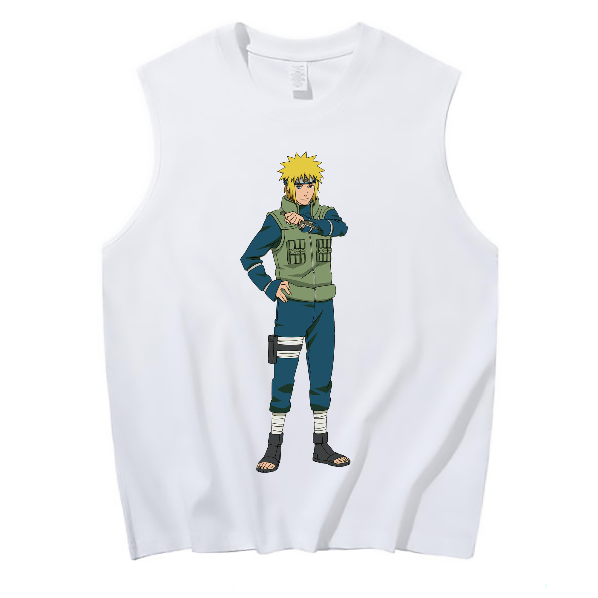 （画像用） NARUTO -ナルト- 波風 ミナト Namikaze Minato コットン100％タンクトップ（フロントプリント）