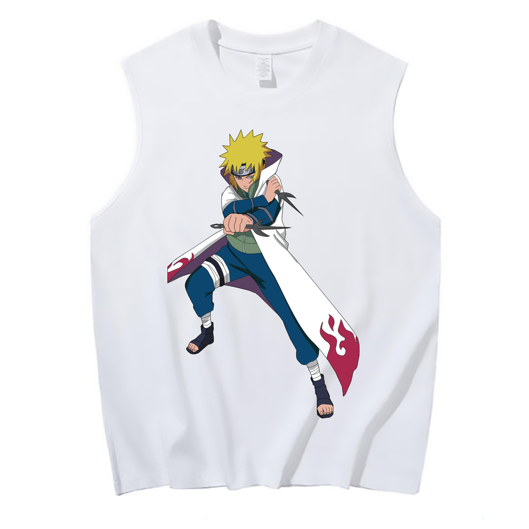 （画像用） NARUTO -ナルト- 波風 ミナト Namikaze Minato コットン100％タンクトップ（フロントプリント）