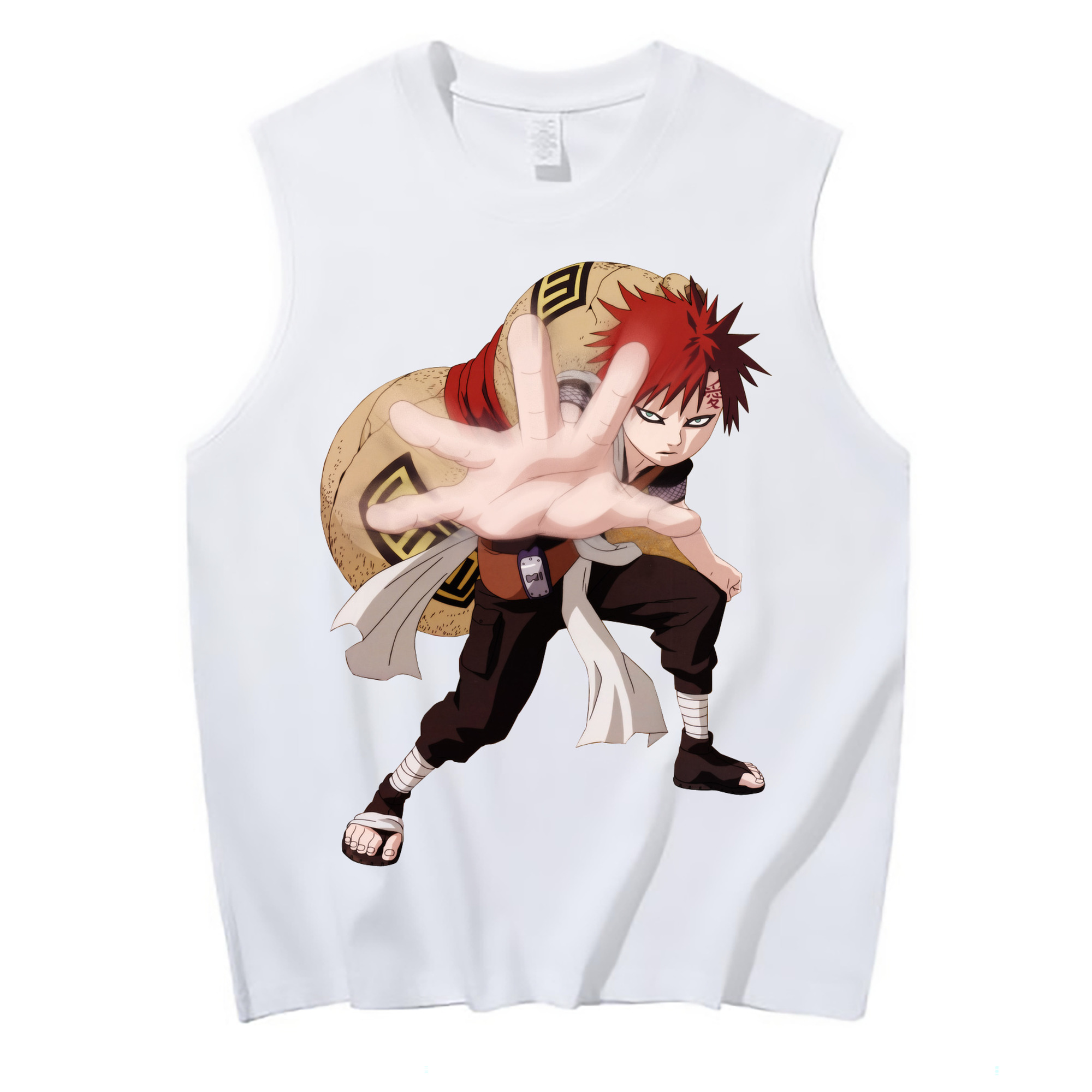 （画像用） NARUTO -ナルト- ガアラ Gaara コットン100％タンクトップ（フロントプリント）
