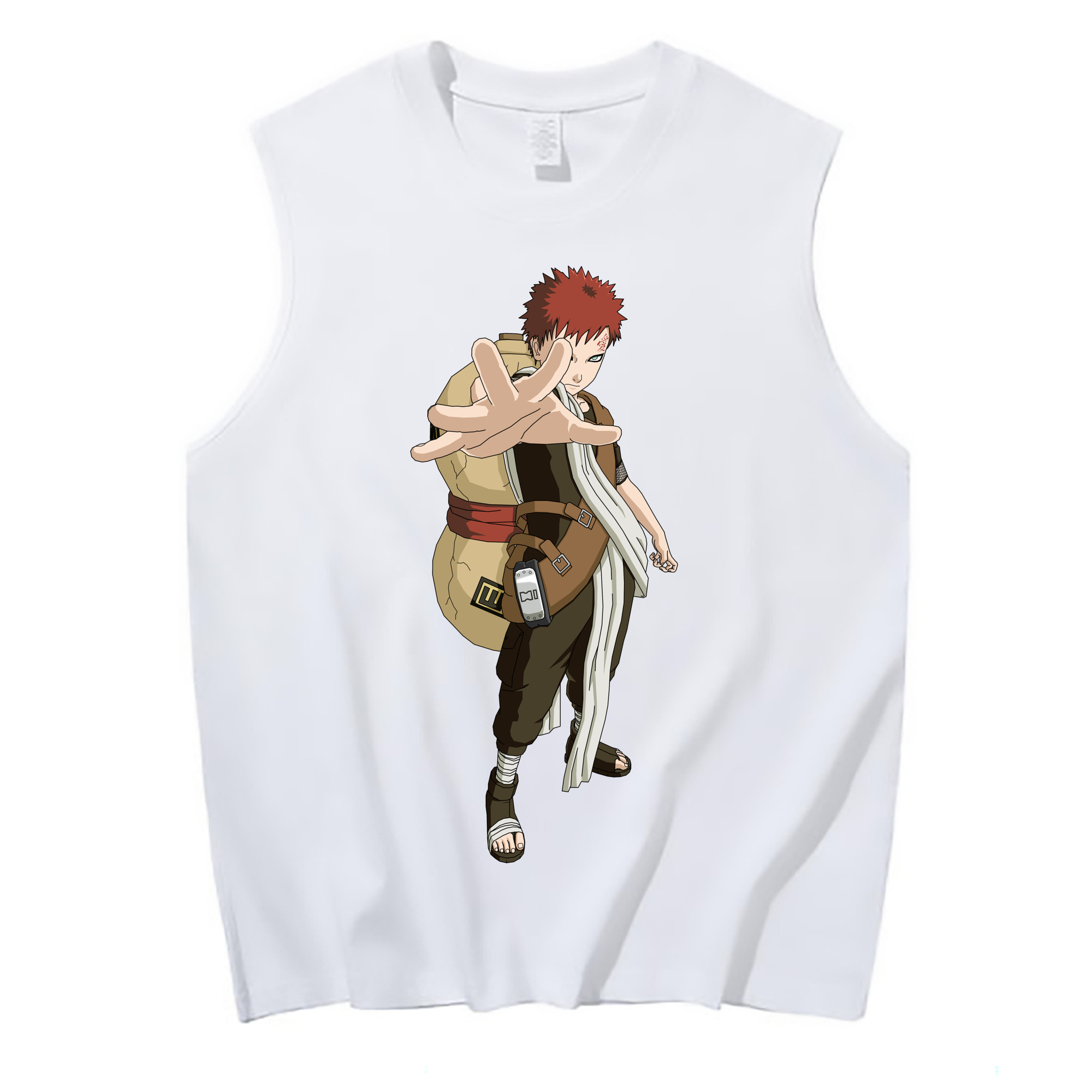 （画像用） NARUTO -ナルト- ガアラ Gaara コットン100％タンクトップ（フロントプリント）