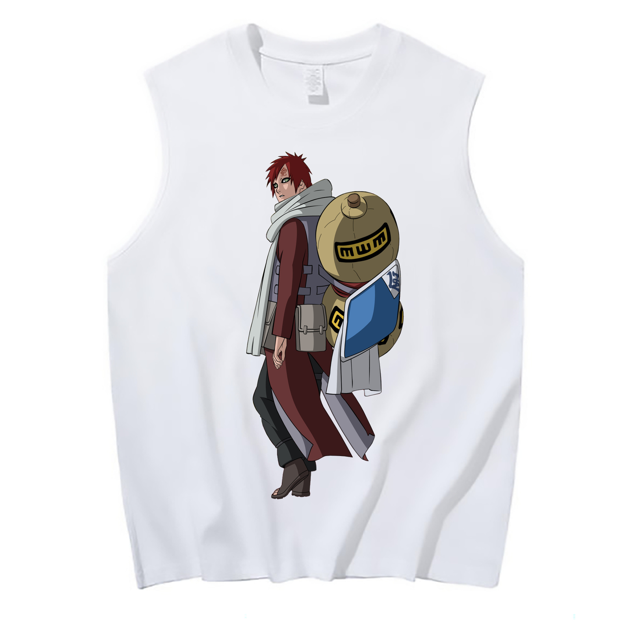 （画像用） NARUTO -ナルト- ガアラ Gaara コットン100％タンクトップ（フロントプリント）