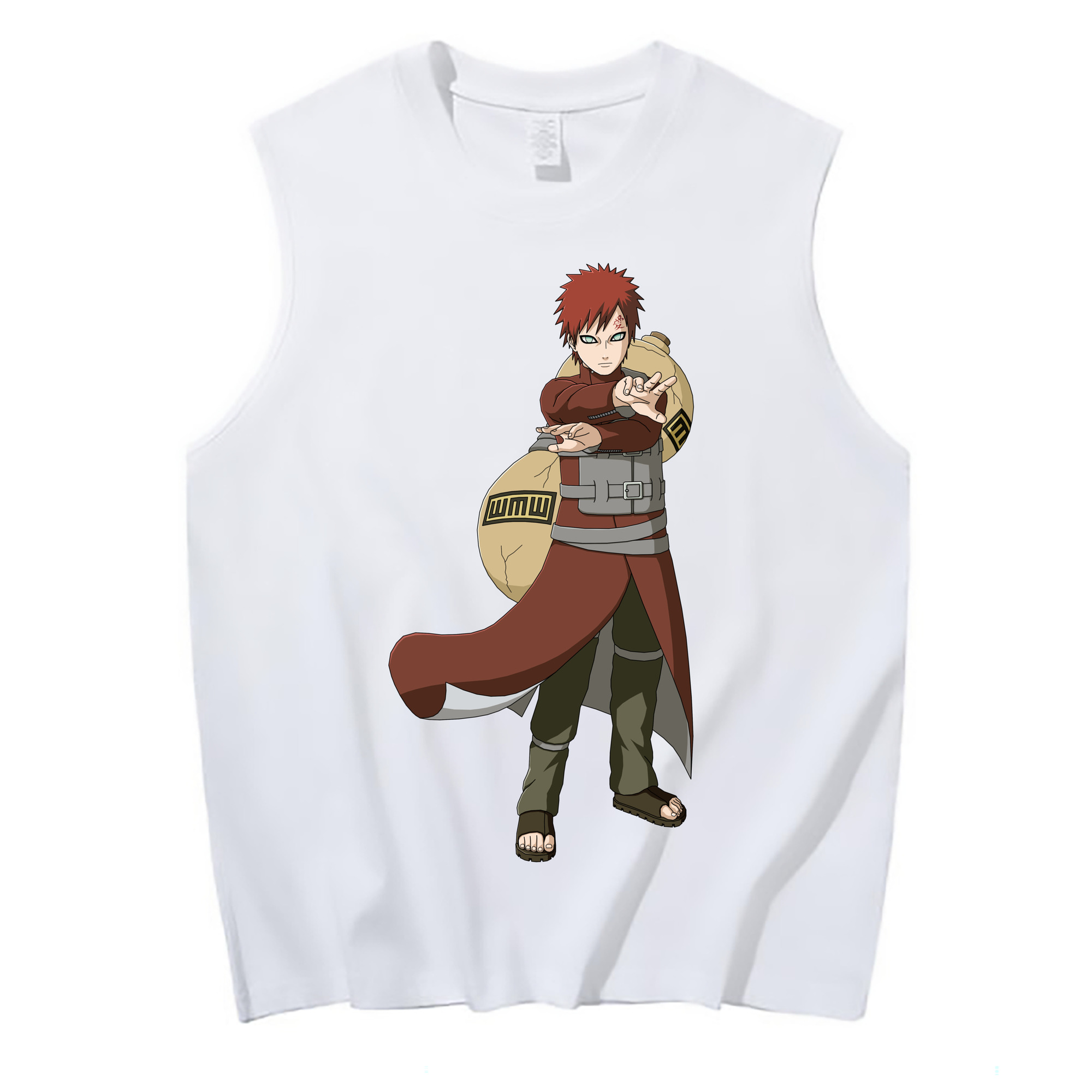 （画像用） NARUTO -ナルト- ガアラ Gaara コットン100％タンクトップ（フロントプリント）