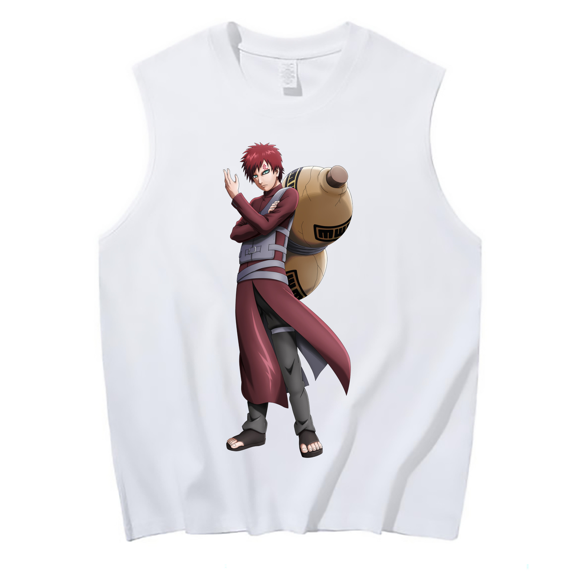 （画像用） NARUTO -ナルト- ガアラ Gaara コットン100％タンクトップ（フロントプリント）