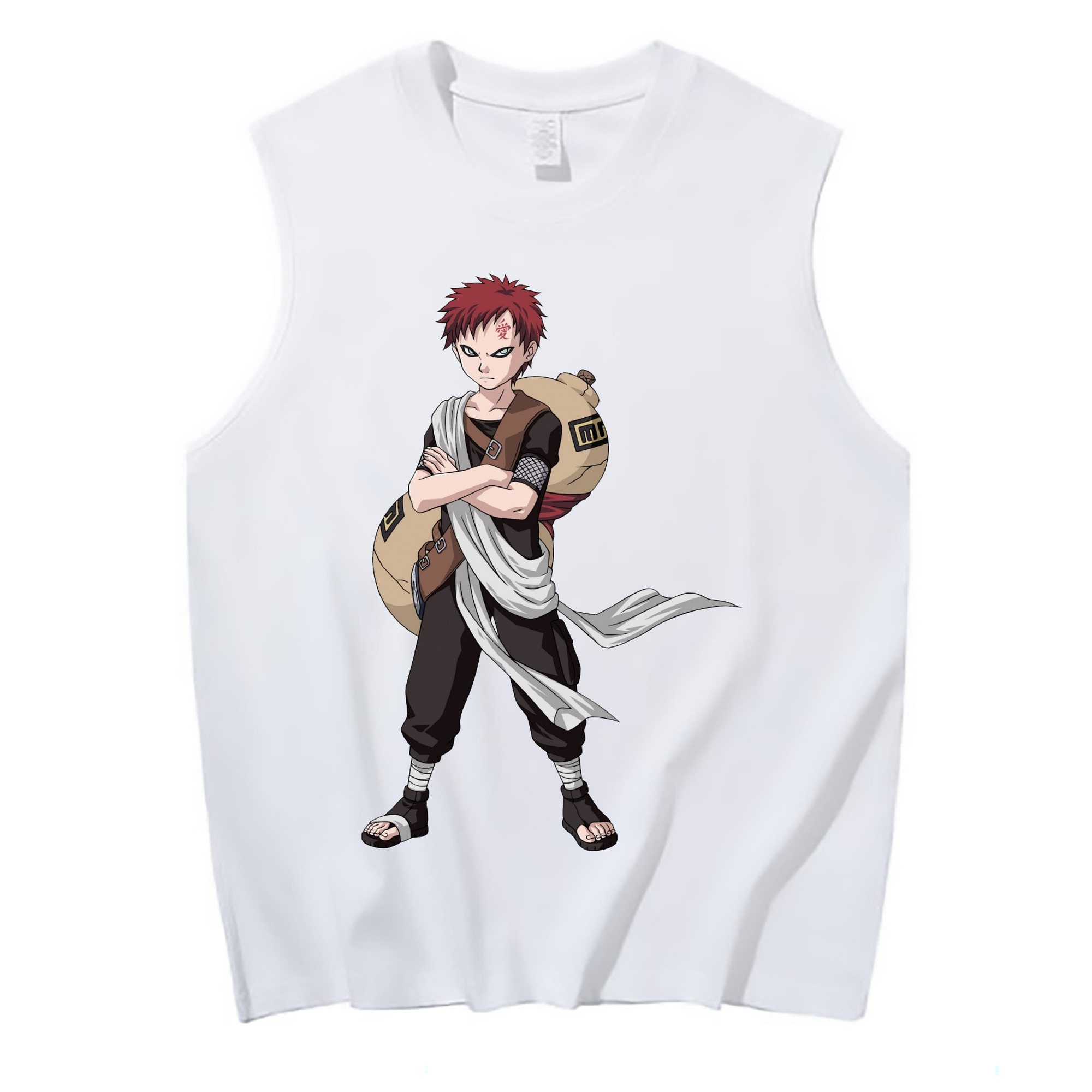 （画像用） NARUTO -ナルト- ガアラ Gaara コットン100％タンクトップ（フロントプリント）