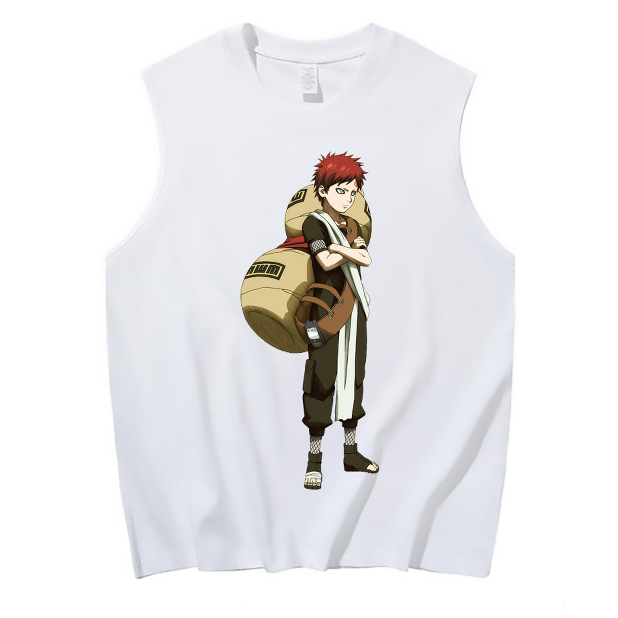 （画像用） NARUTO -ナルト- ガアラ Gaara コットン100％タンクトップ（フロントプリント）
