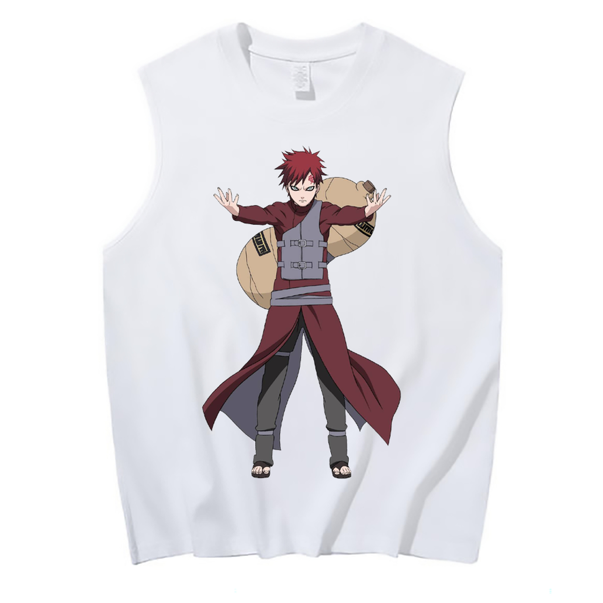 （画像用） NARUTO -ナルト- ガアラ Gaara コットン100％タンクトップ（フロントプリント）