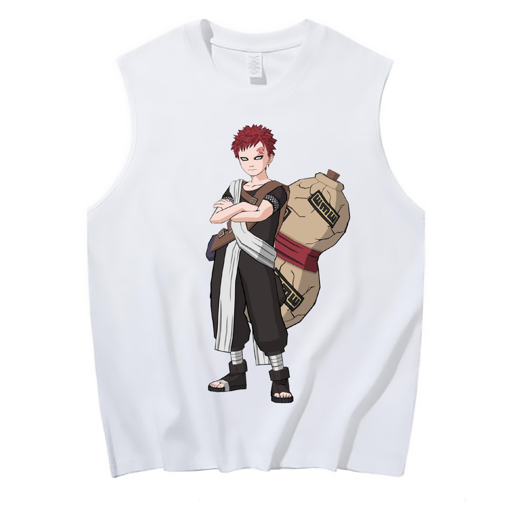 （画像用） NARUTO -ナルト- ガアラ Gaara コットン100％タンクトップ（フロントプリント）