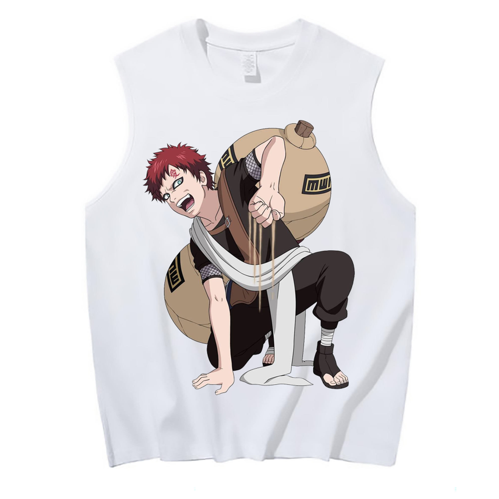 （画像用） NARUTO -ナルト- ガアラ Gaara コットン100％タンクトップ（フロントプリント）