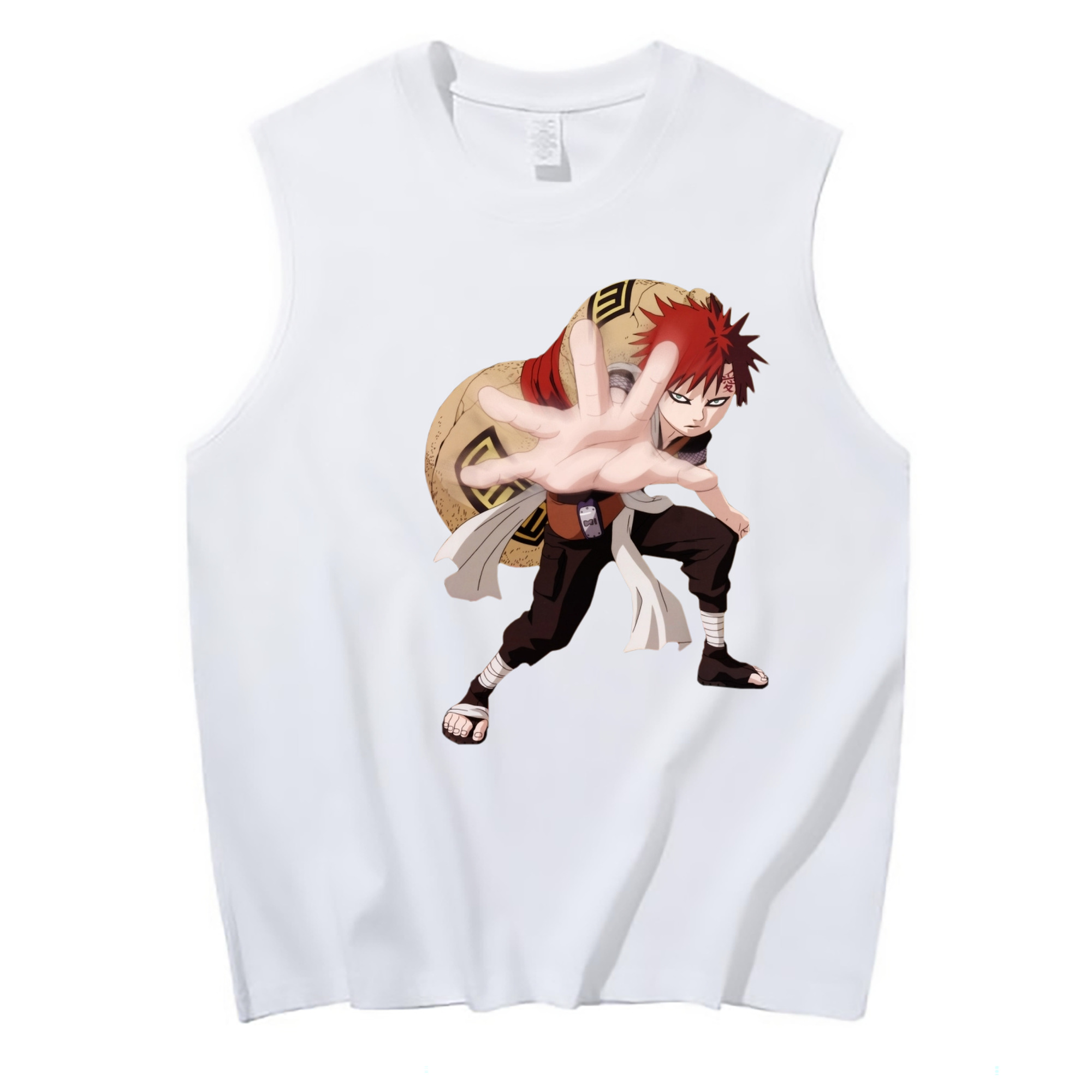 （画像用） NARUTO -ナルト- ガアラ Gaara コットン100％タンクトップ（フロントプリント）