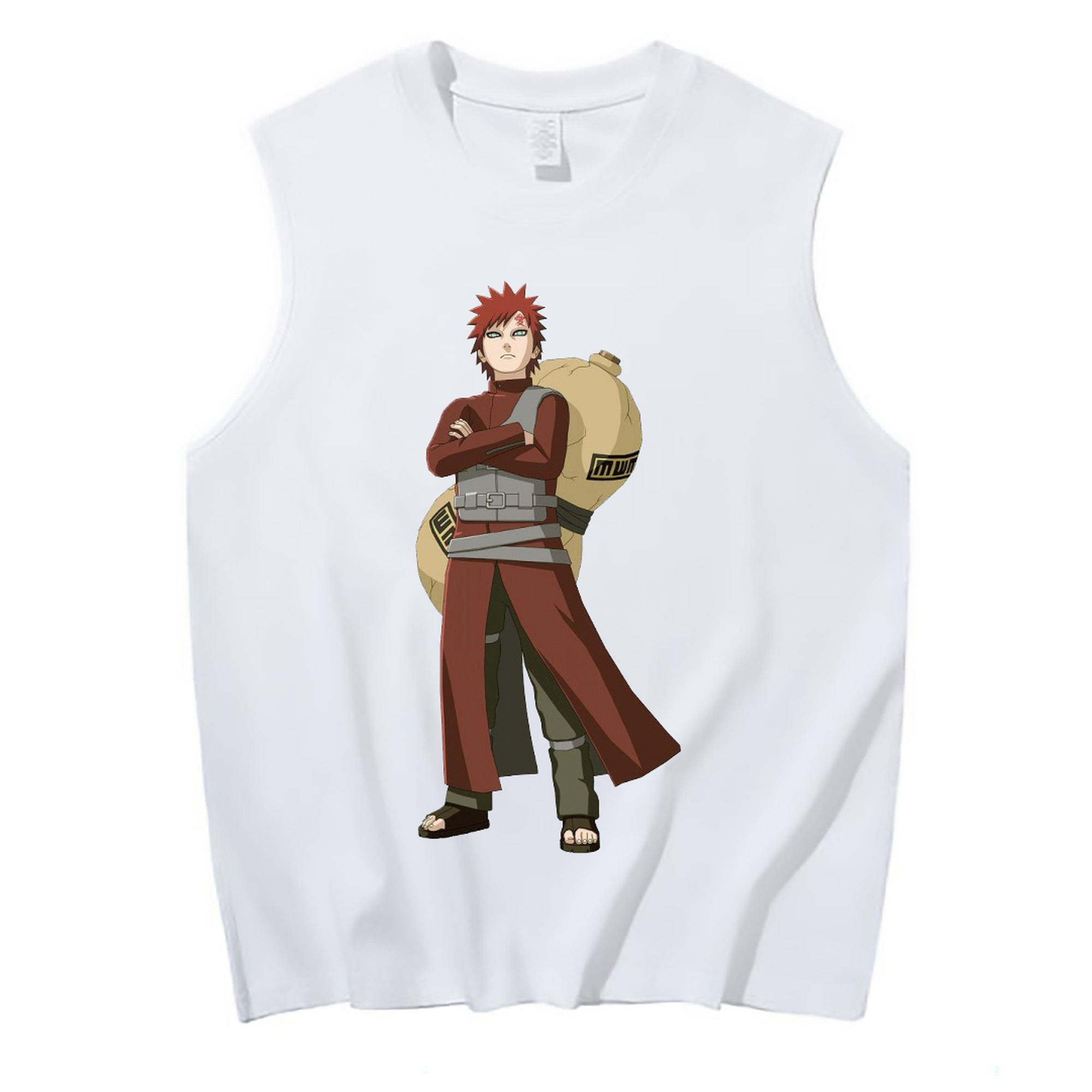 （画像用） NARUTO -ナルト- ガアラ Gaara コットン100％タンクトップ（フロントプリント）
