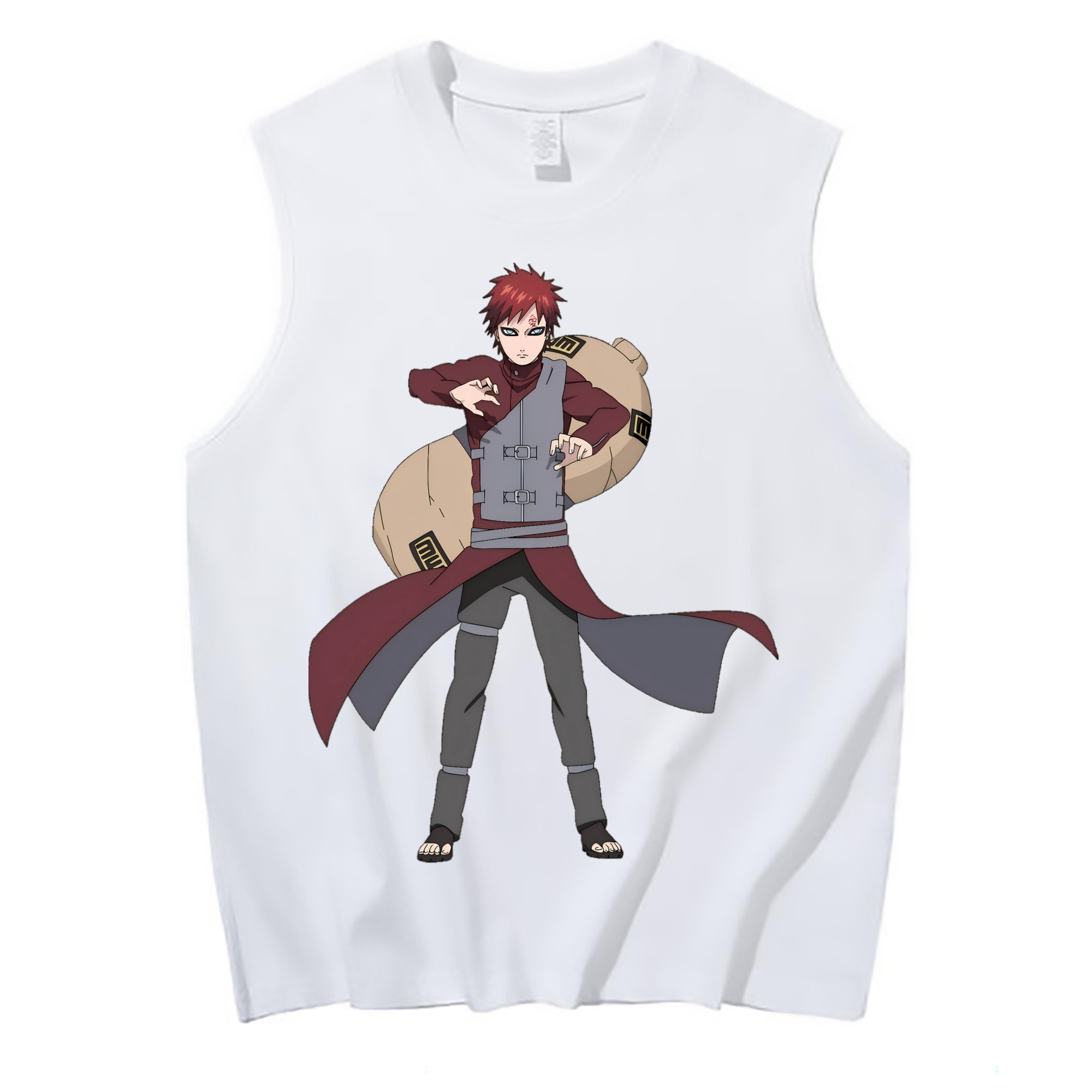 （画像用） NARUTO -ナルト- ガアラ Gaara コットン100％タンクトップ（フロントプリント）
