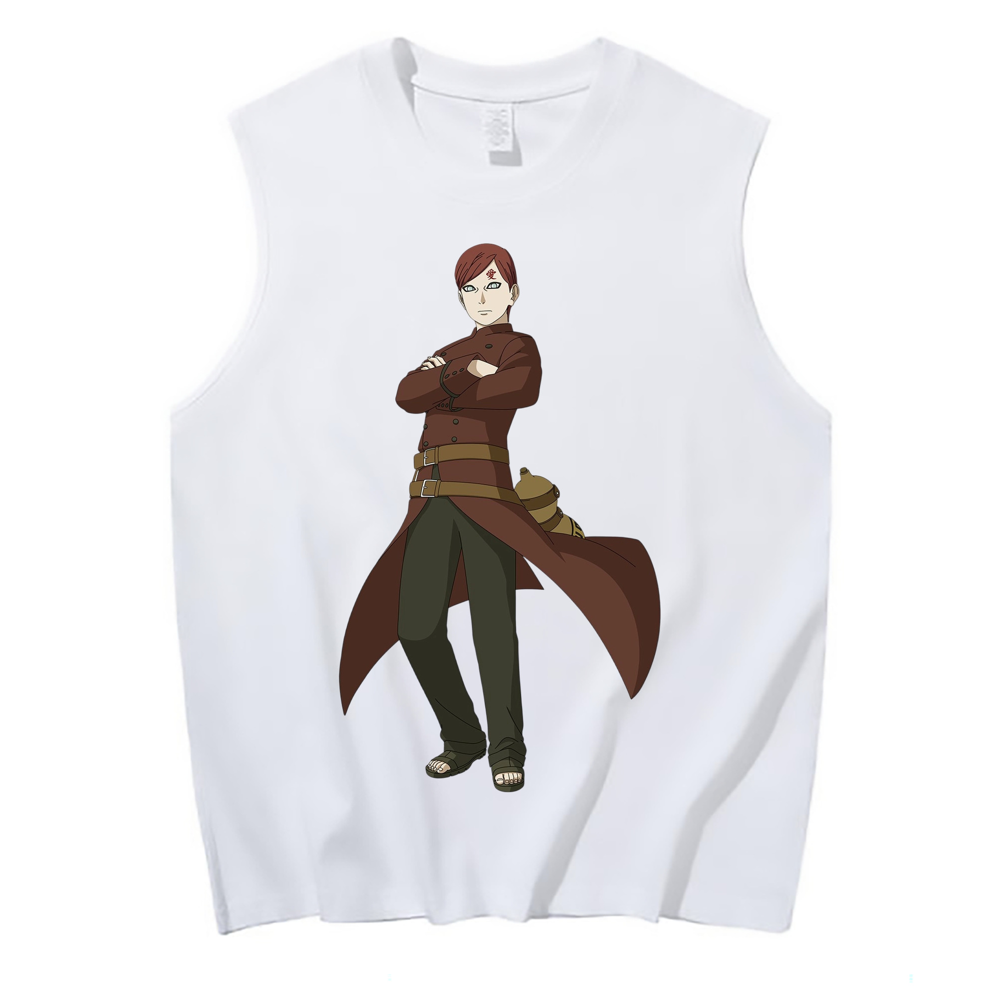 （画像用） NARUTO -ナルト- ガアラ Gaara コットン100％タンクトップ（フロントプリント）