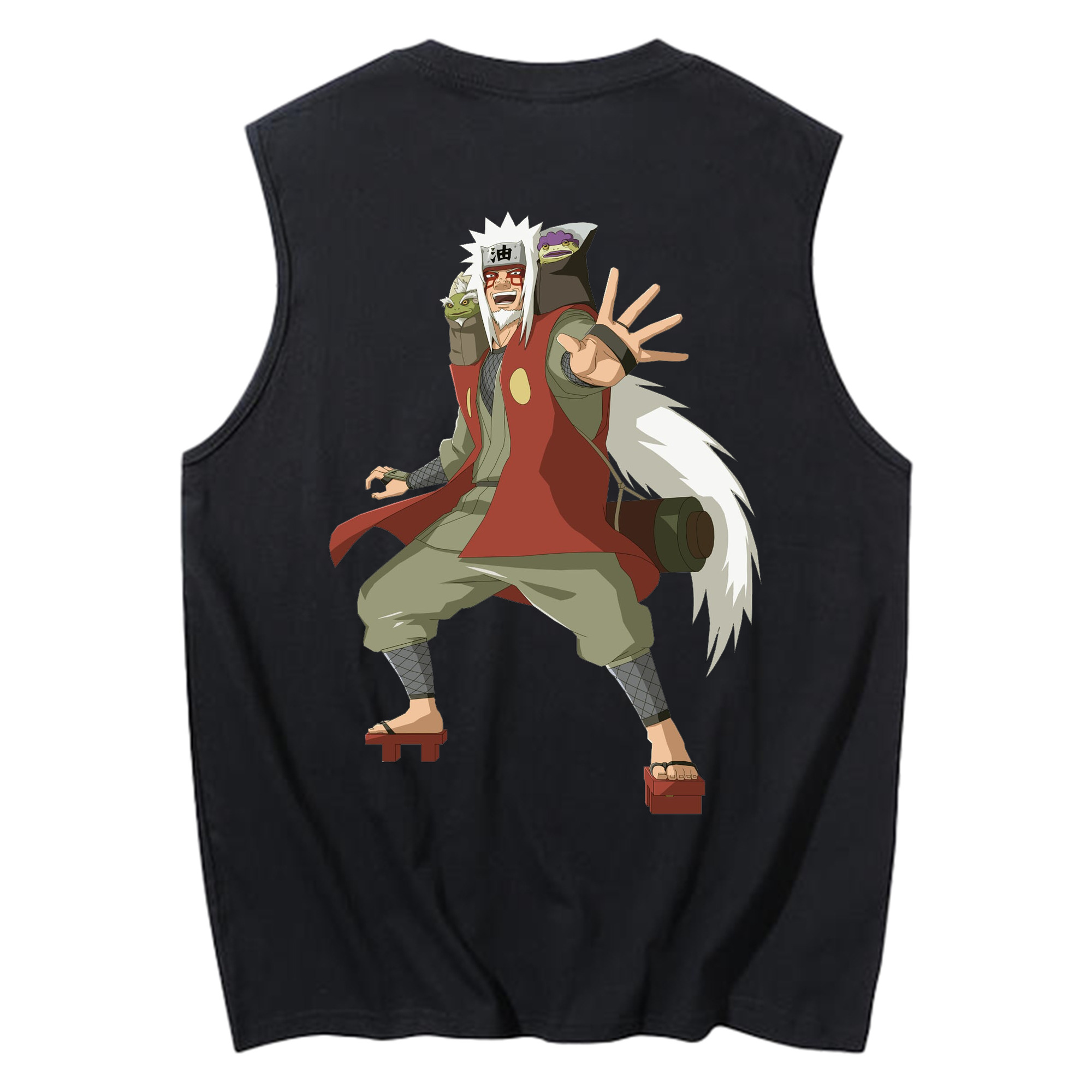 （画像用） NARUTO -ナルト- 自来也（じらいや） Jiraiya コットン100％タンクトップ（背面プリント）