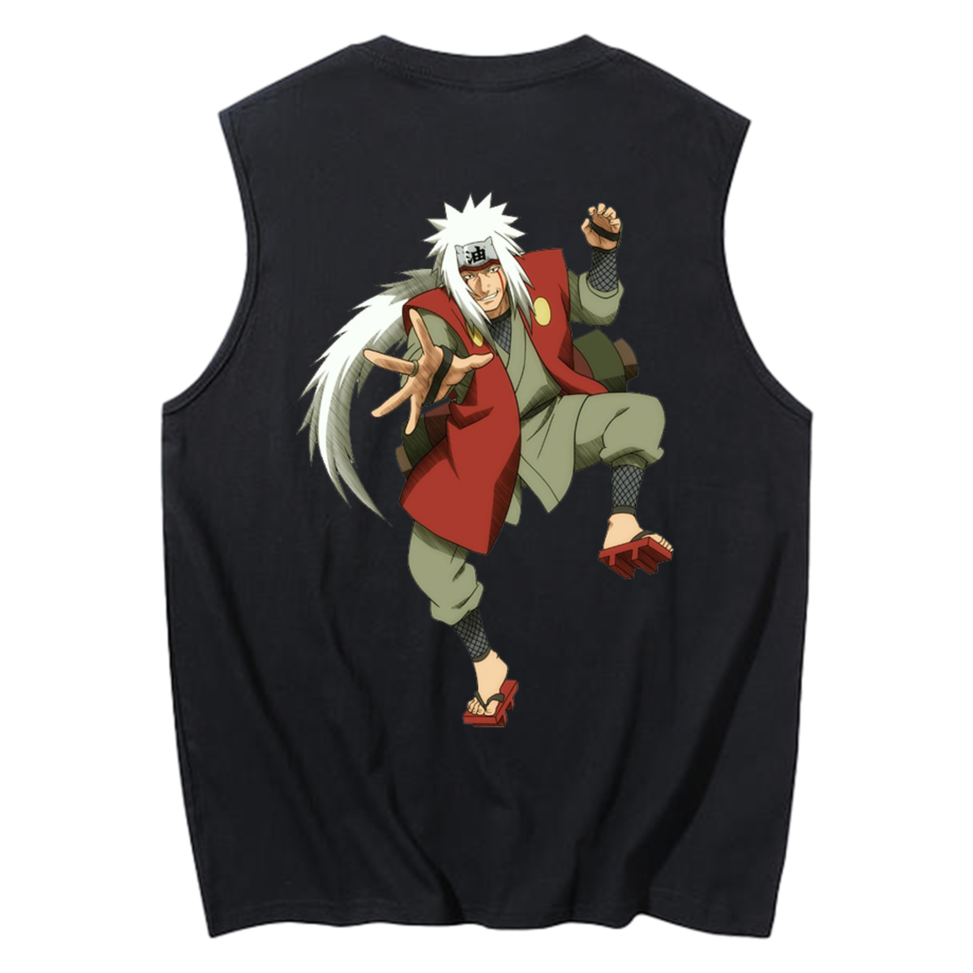 （画像用） NARUTO -ナルト- 自来也（じらいや） Jiraiya コットン100％タンクトップ（背面プリント）