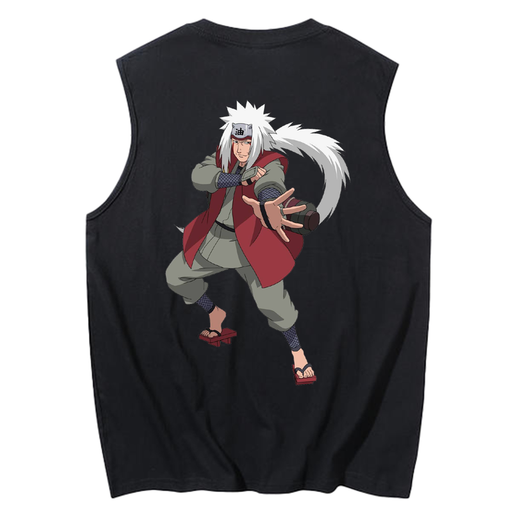 （画像用） NARUTO -ナルト- 自来也（じらいや） Jiraiya コットン100％タンクトップ（背面プリント）