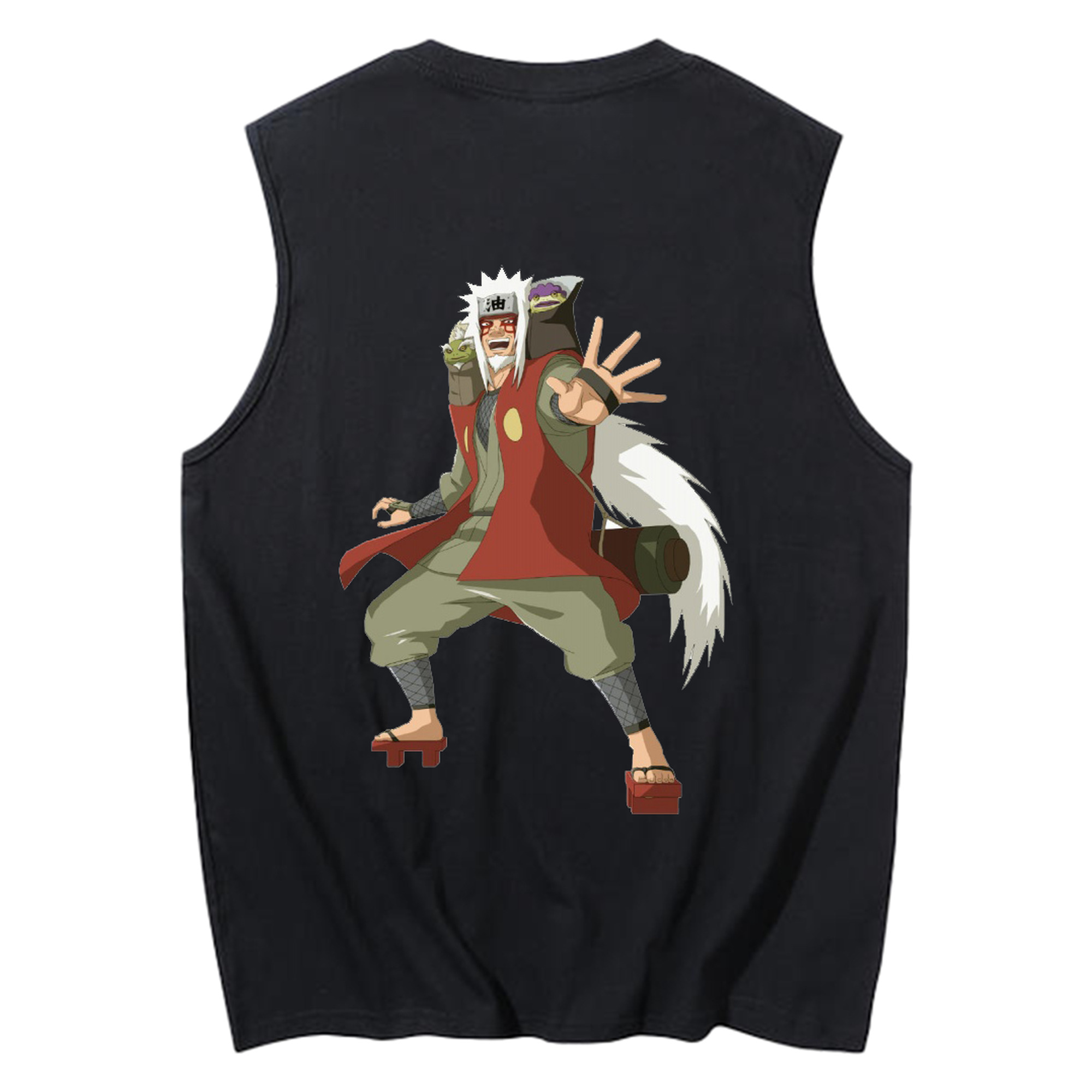 （画像用） NARUTO -ナルト- 自来也（じらいや） Jiraiya コットン100％タンクトップ（背面プリント）