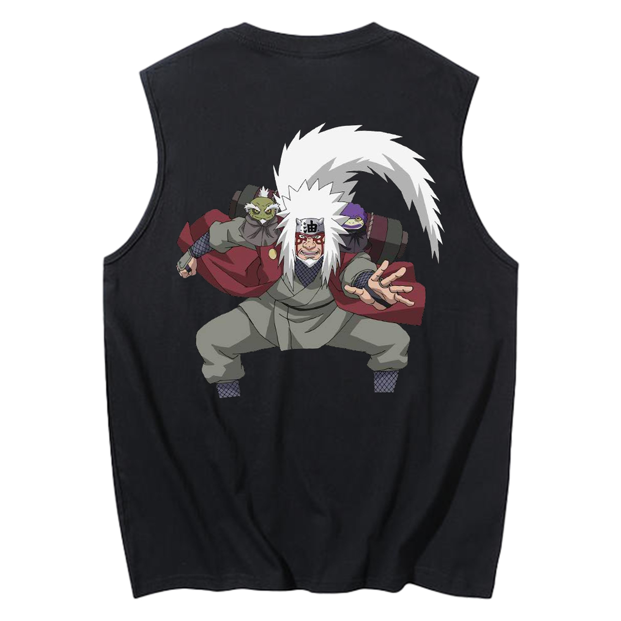 （画像用） NARUTO -ナルト- 自来也（じらいや） Jiraiya コットン100％タンクトップ（背面プリント）