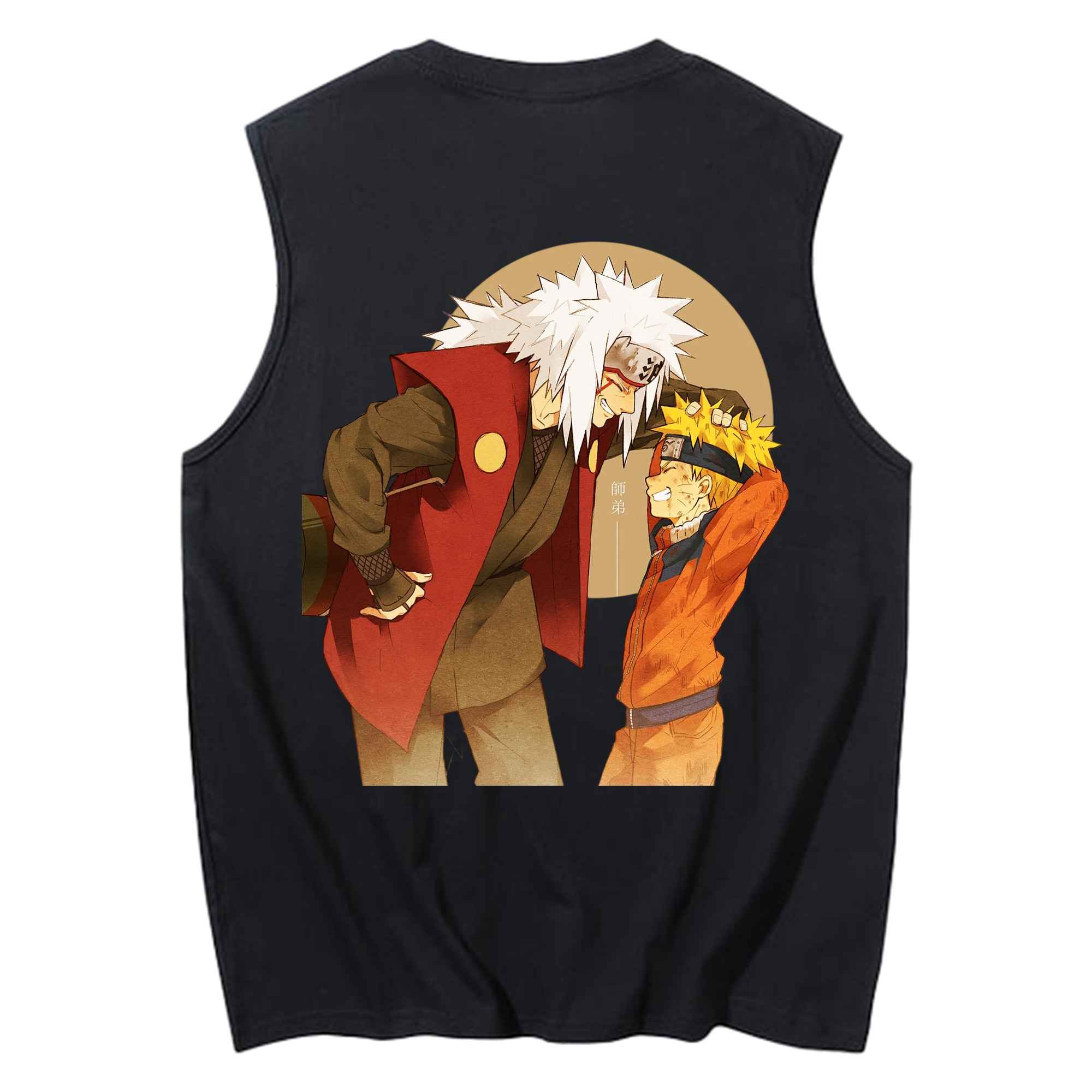 （画像用） NARUTO -ナルト- 自来也（じらいや） Jiraiya コットン100％タンクトップ（背面プリント）