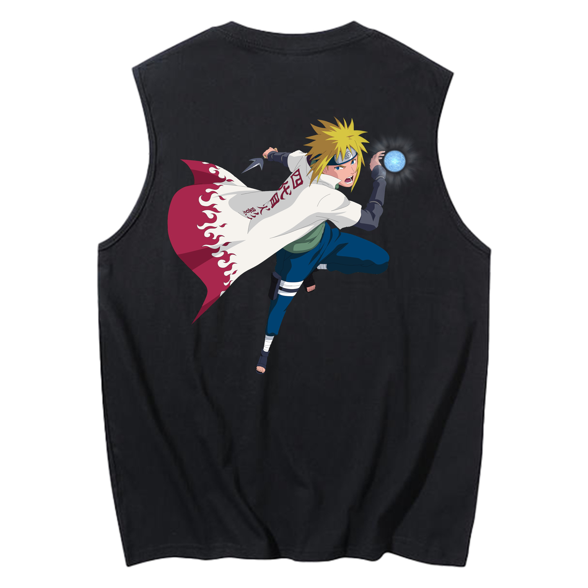 （画像用） NARUTO -ナルト- 波風 ミナト Namikaze Minato コットン100％タンクトップ（背面プリント）