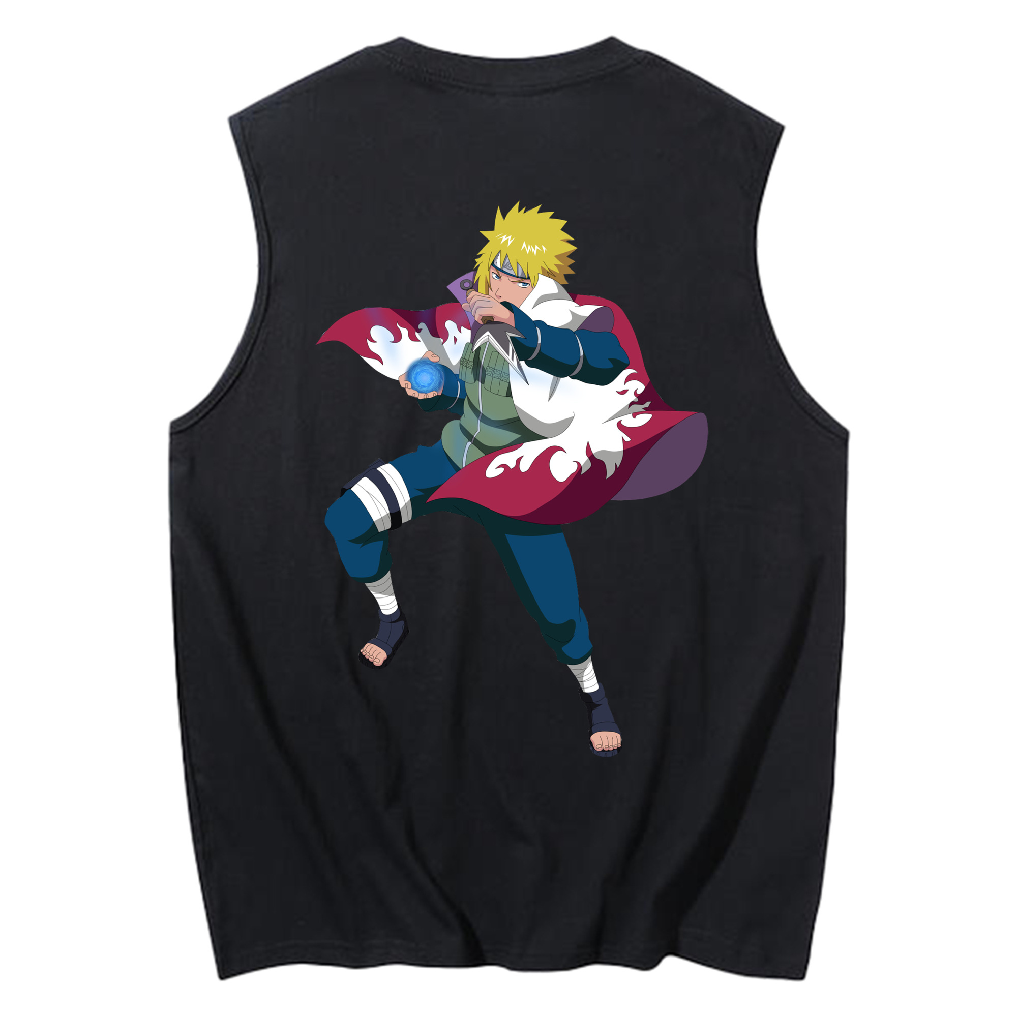 （画像用） NARUTO -ナルト- 波風 ミナト Namikaze Minato コットン100％タンクトップ（背面プリント）
