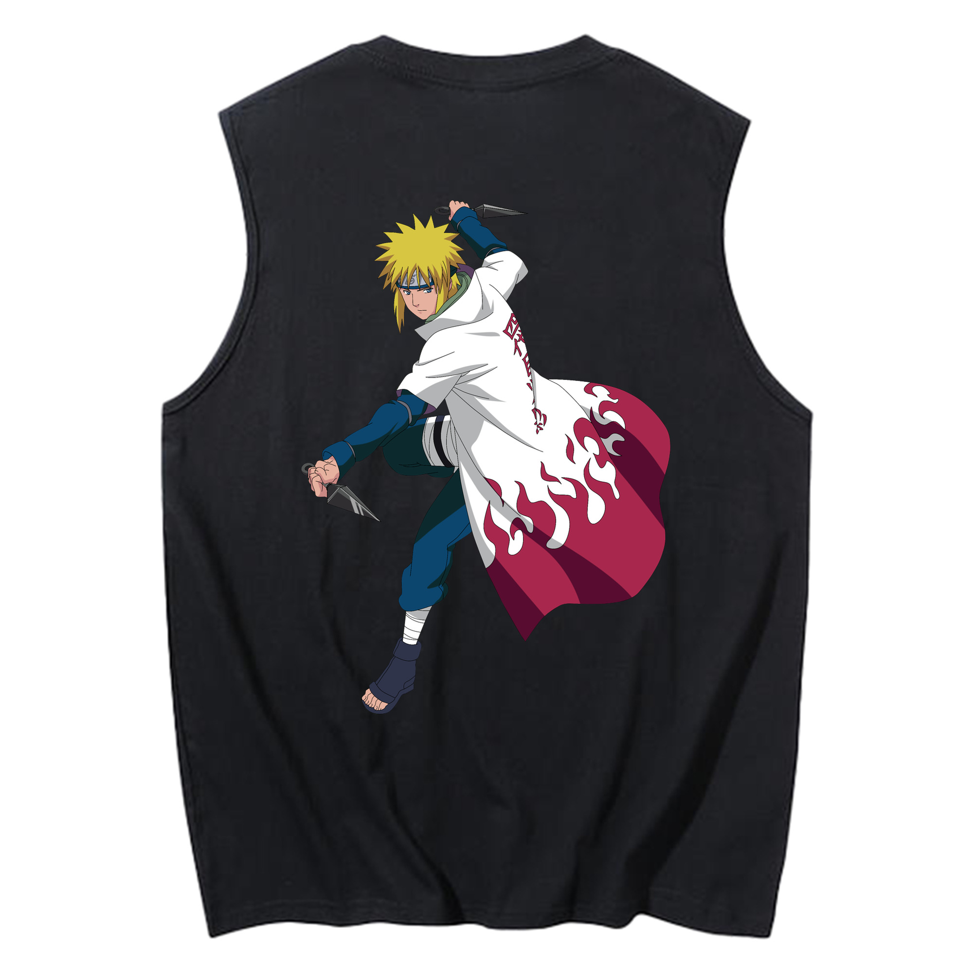 （画像用） NARUTO -ナルト- 波風 ミナト Namikaze Minato コットン100％タンクトップ（背面プリント）