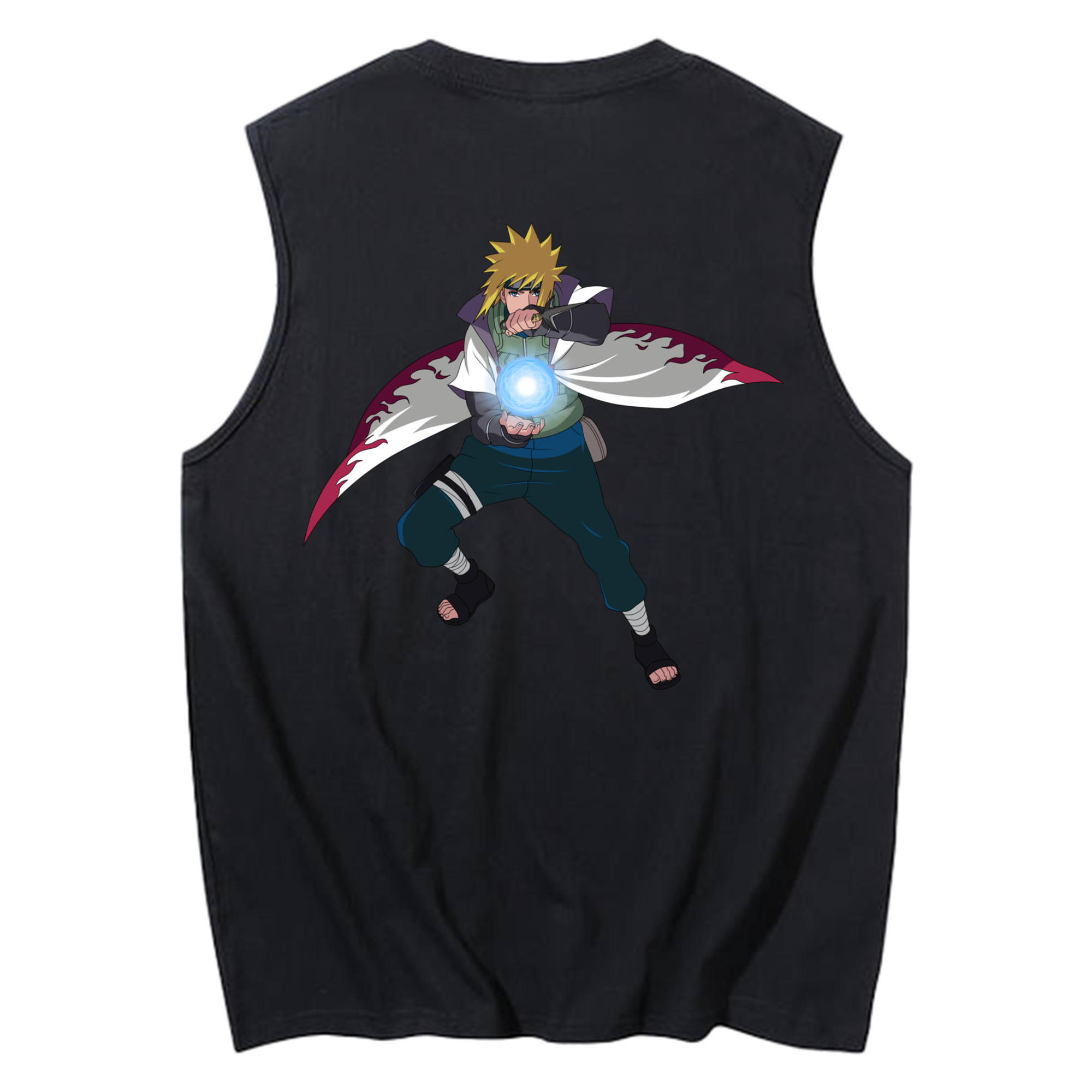 （画像用） NARUTO -ナルト- 波風 ミナト Namikaze Minato コットン100％タンクトップ（背面プリント）