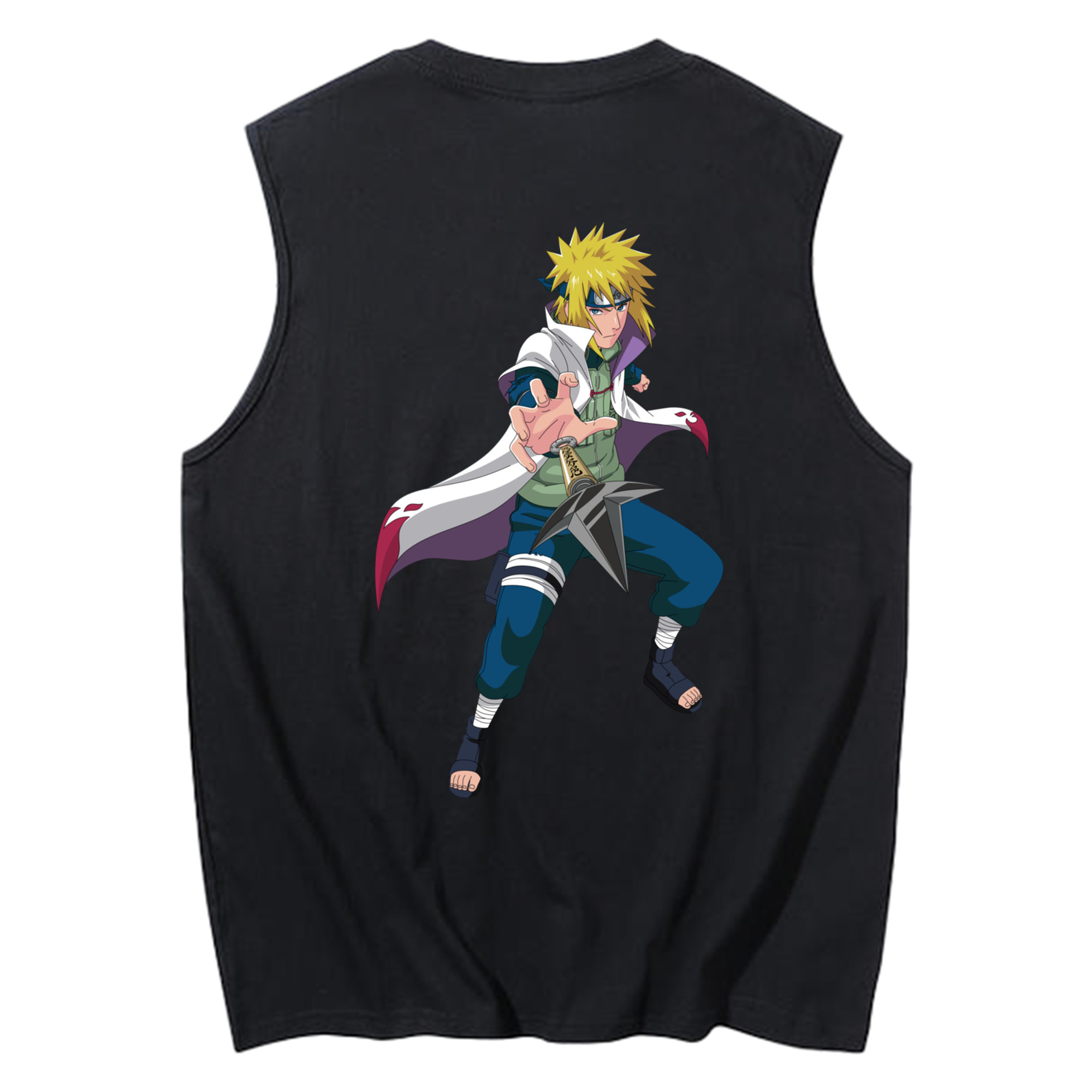 （画像用） NARUTO -ナルト- 波風 ミナト Namikaze Minato コットン100％タンクトップ（背面プリント）