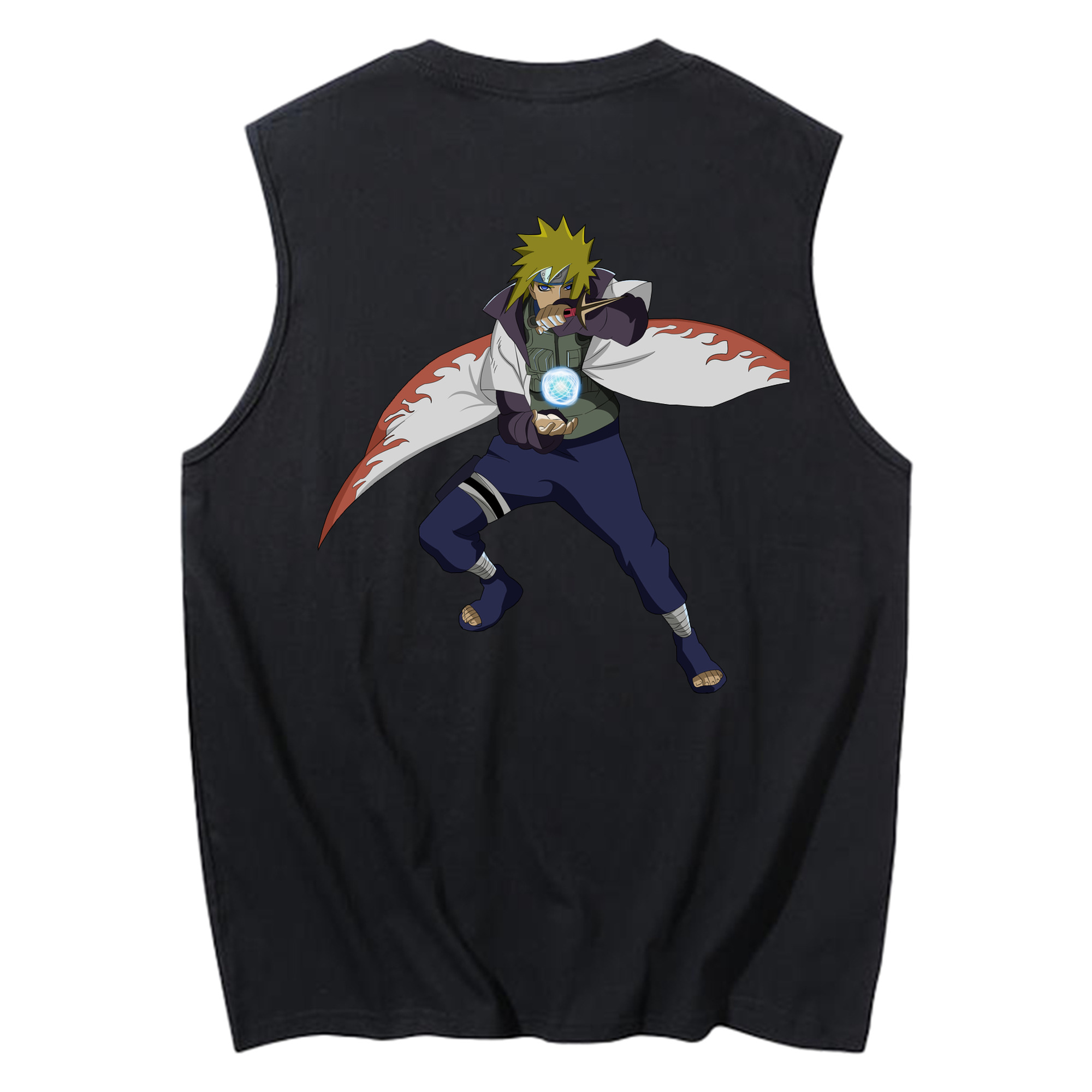 （画像用） NARUTO -ナルト- 波風 ミナト Namikaze Minato コットン100％タンクトップ（背面プリント）