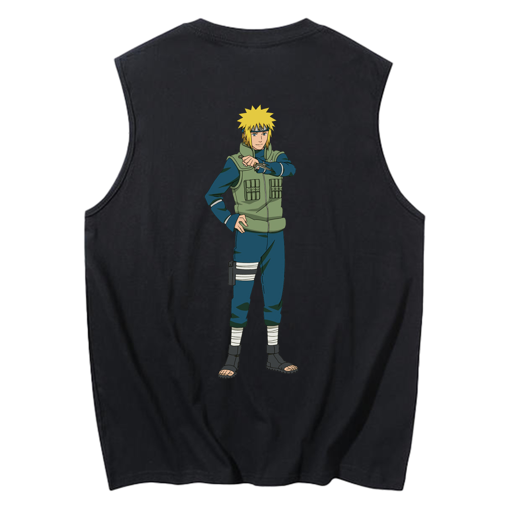 （画像用） NARUTO -ナルト- 波風 ミナト Namikaze Minato コットン100％タンクトップ（背面プリント）