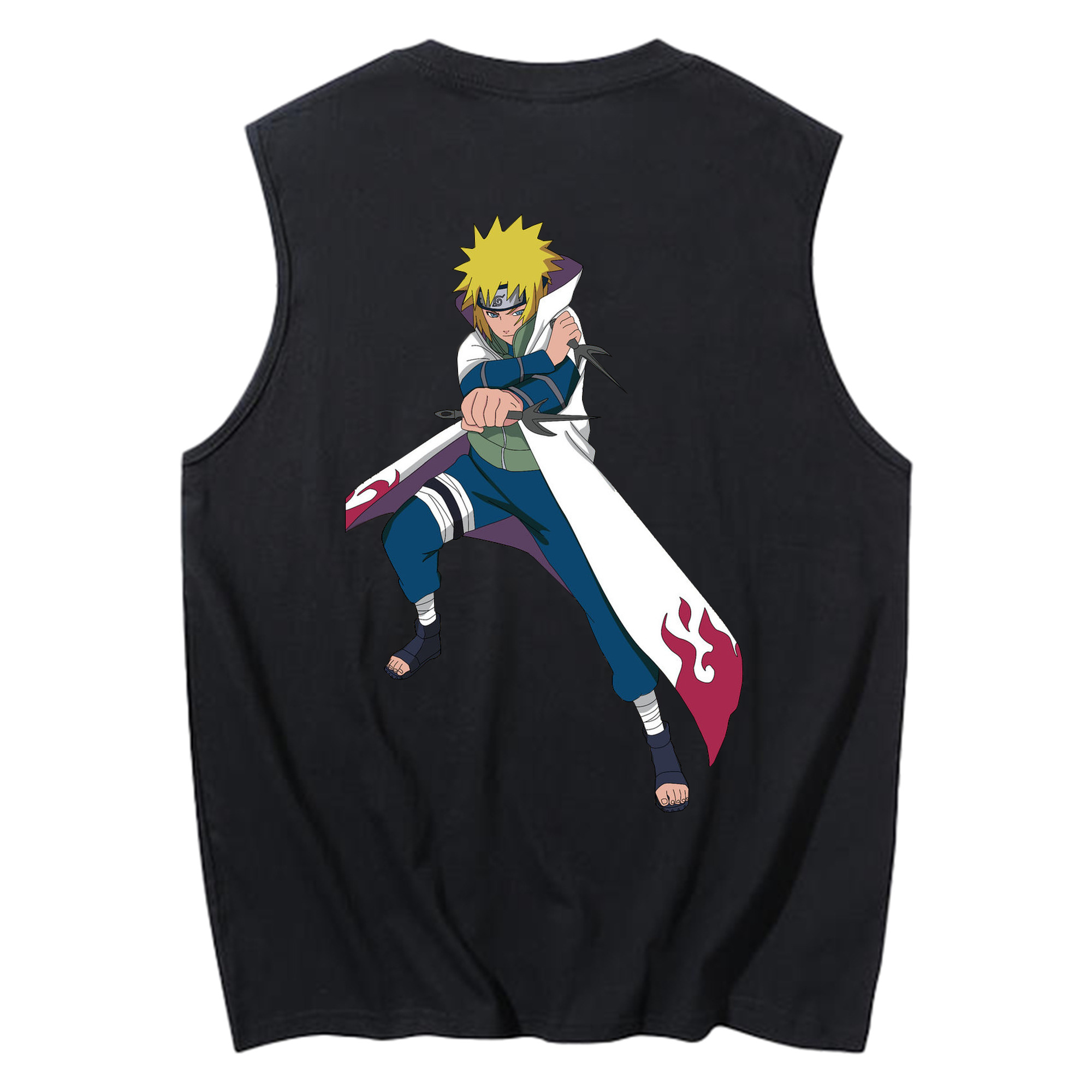 （画像用） NARUTO -ナルト- 波風 ミナト Namikaze Minato コットン100％タンクトップ（背面プリント）