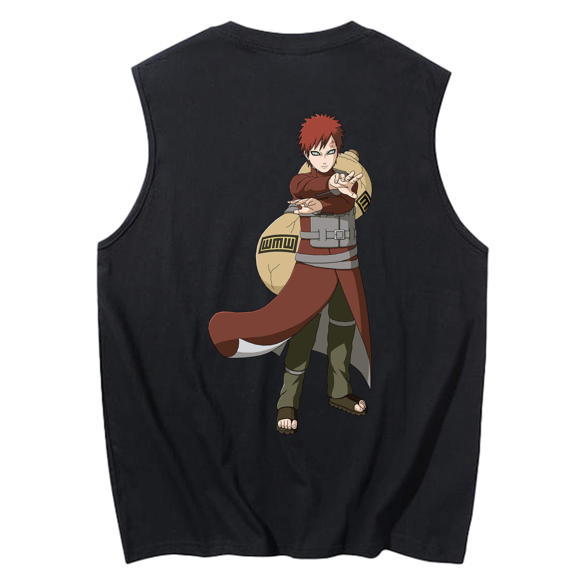 （画像用） NARUTO -ナルト- ガアラ Gaara コットン100％タンクトップ（背面プリント）
