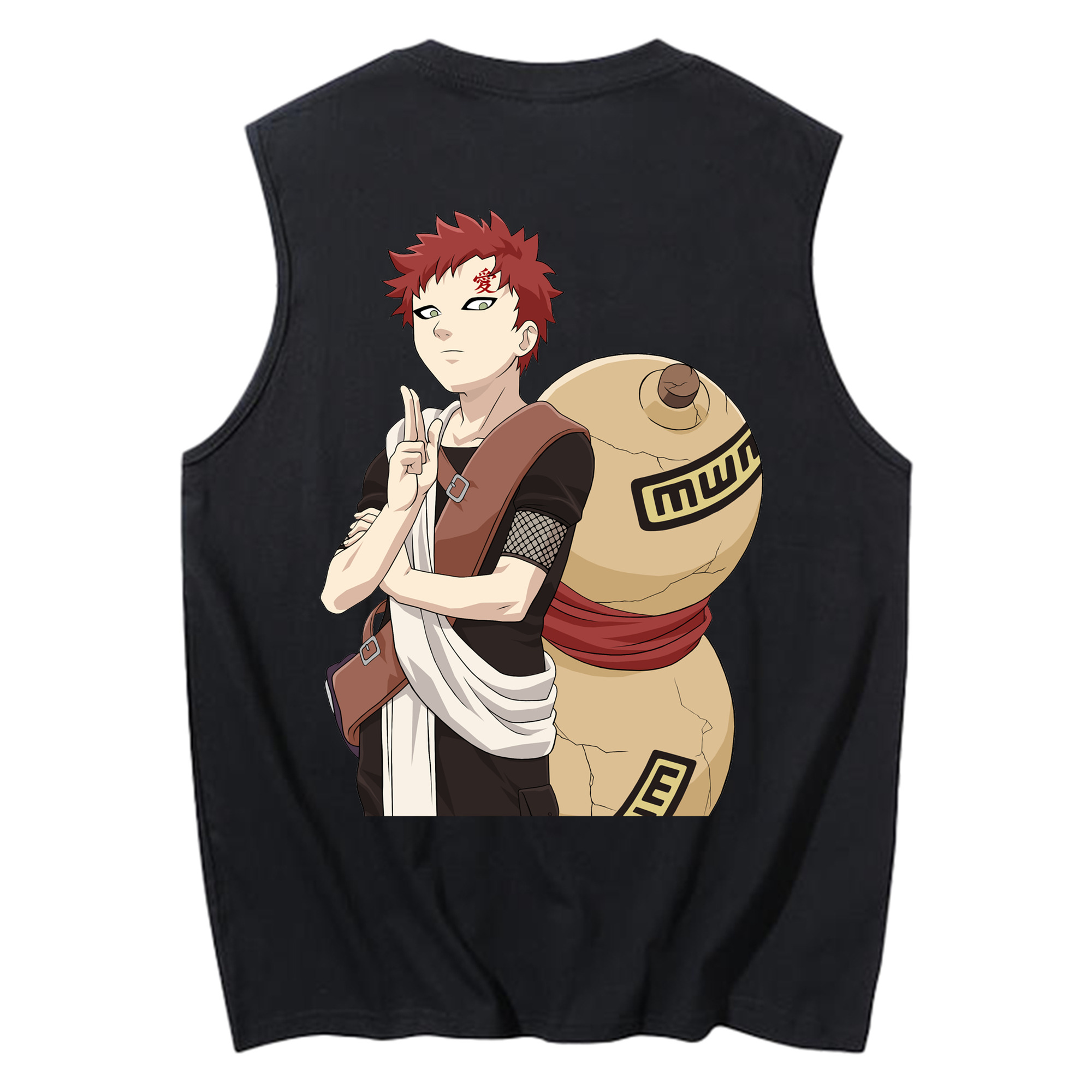 （画像用） NARUTO -ナルト- ガアラ Gaara コットン100％タンクトップ（背面プリント）